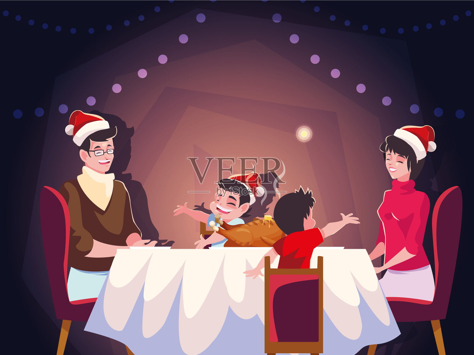 圣诞快乐家庭设计设计元素图片