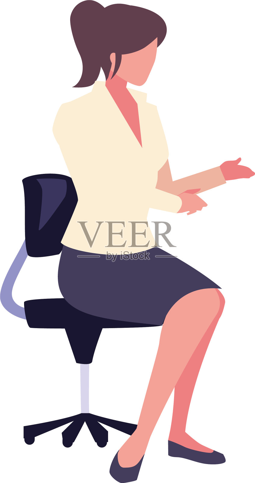 女商人坐在办公室的椅子上设计元素图片