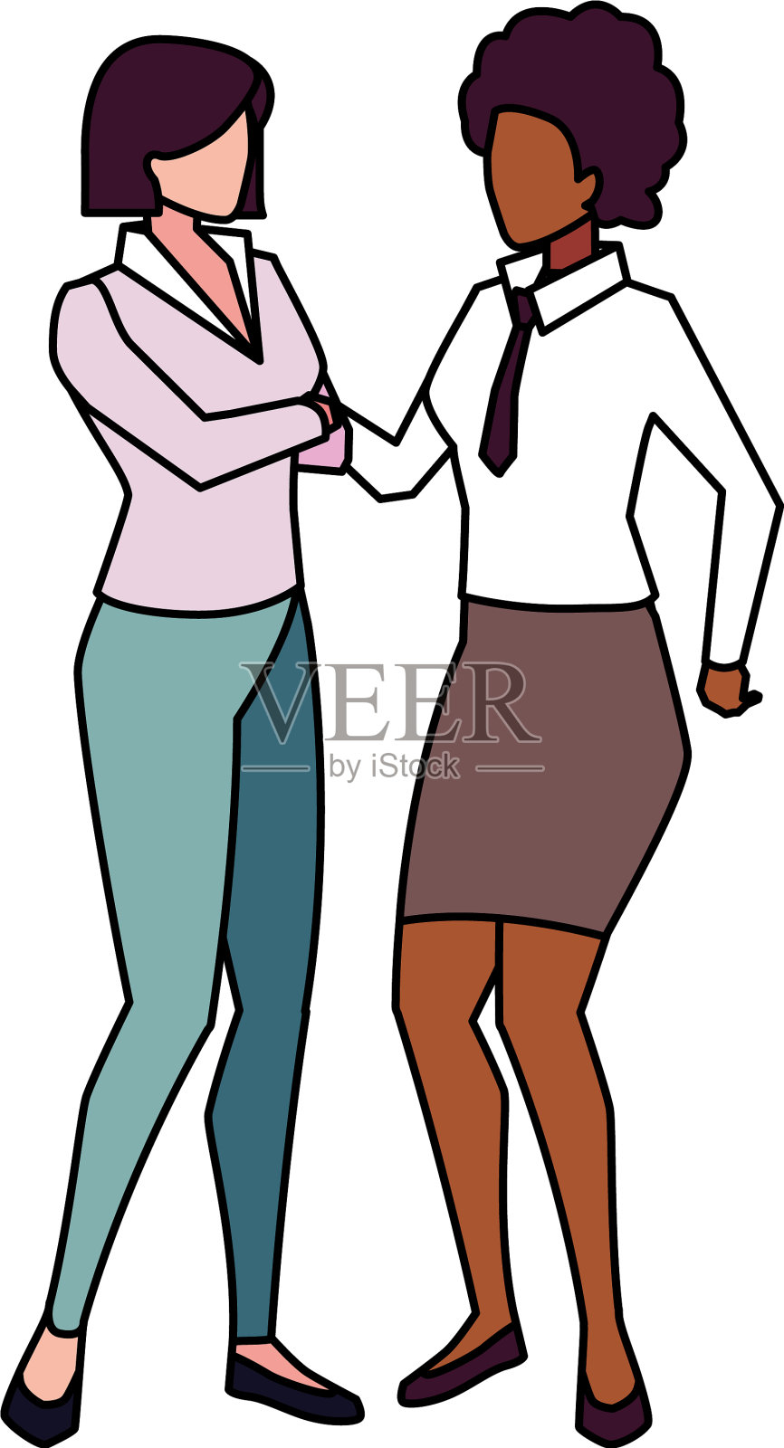 站在白色背景上的女商人设计元素图片