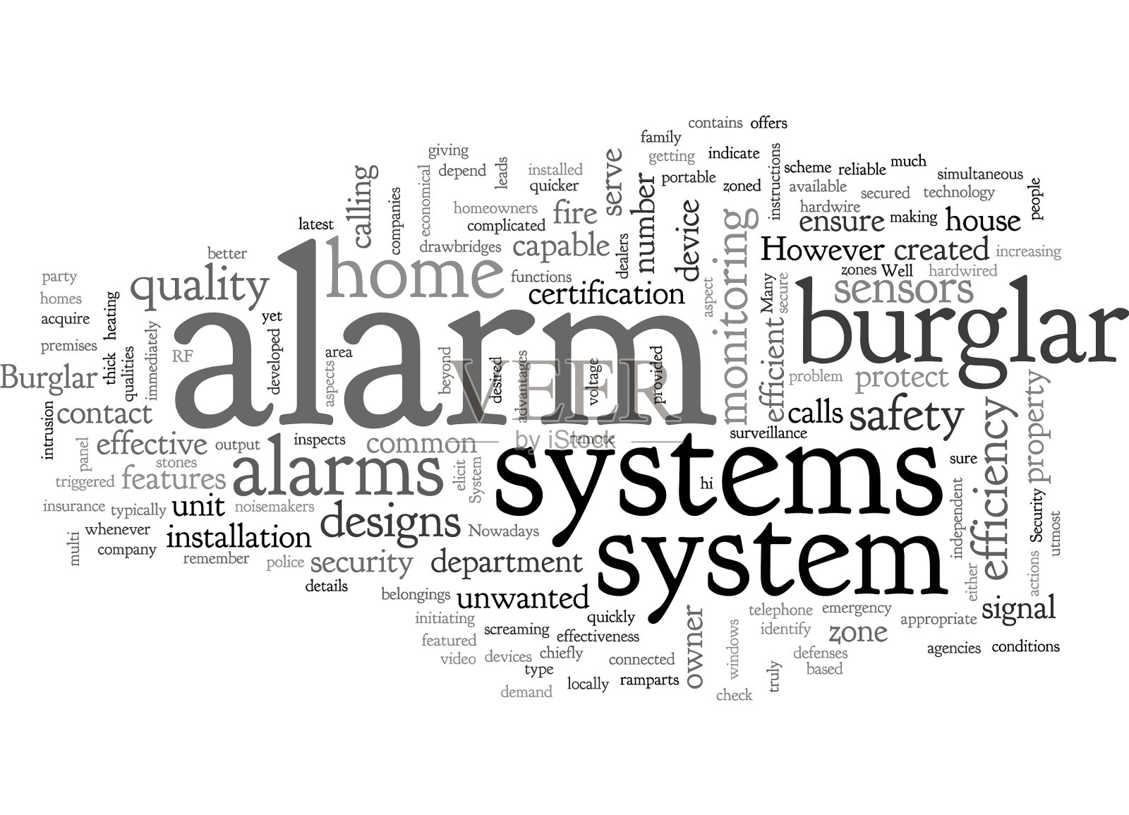 防盗报警安全系统插画图片素材