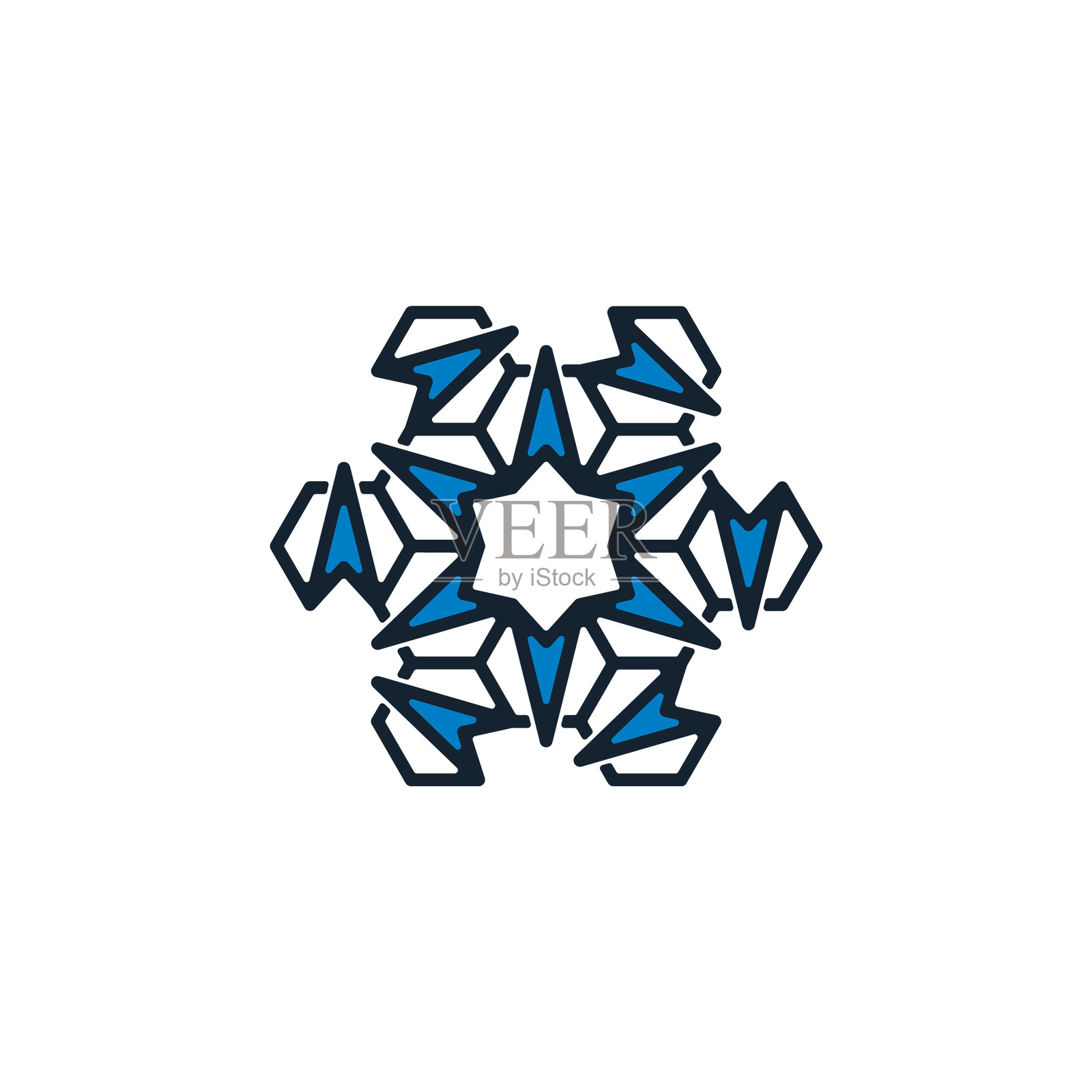 组合箭头和六角形标志设计设计元素图片