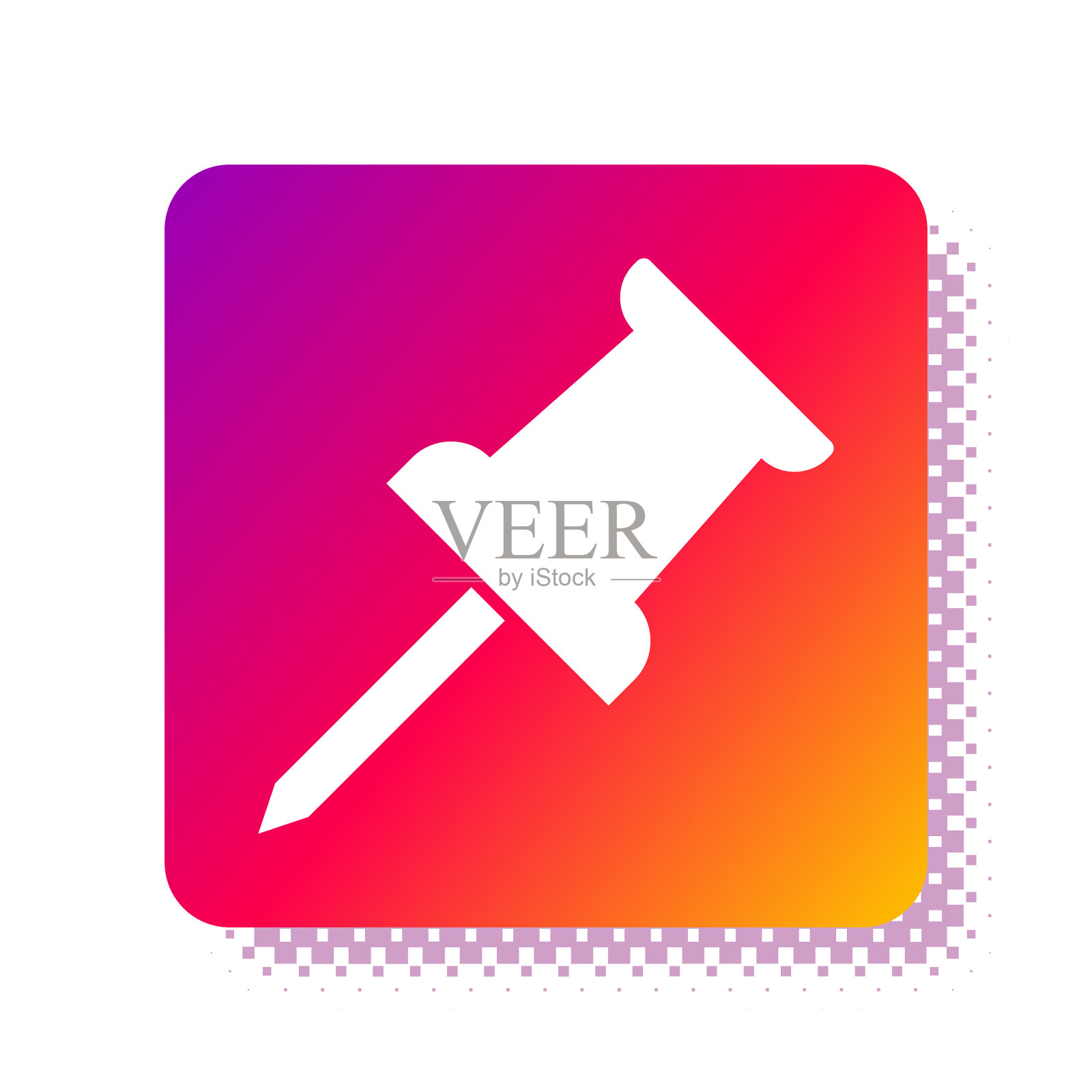 白色推针图标隔离在白色背景图标素材