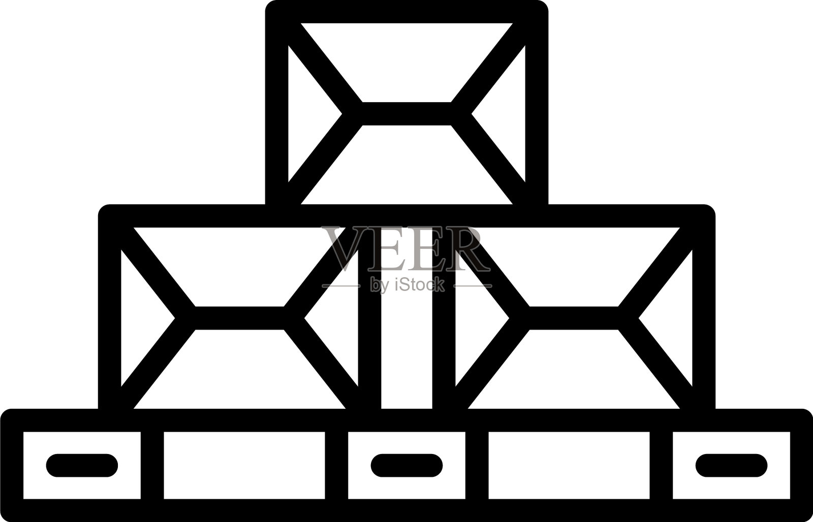 盒子托盘上的图标轮廓样式图标素材