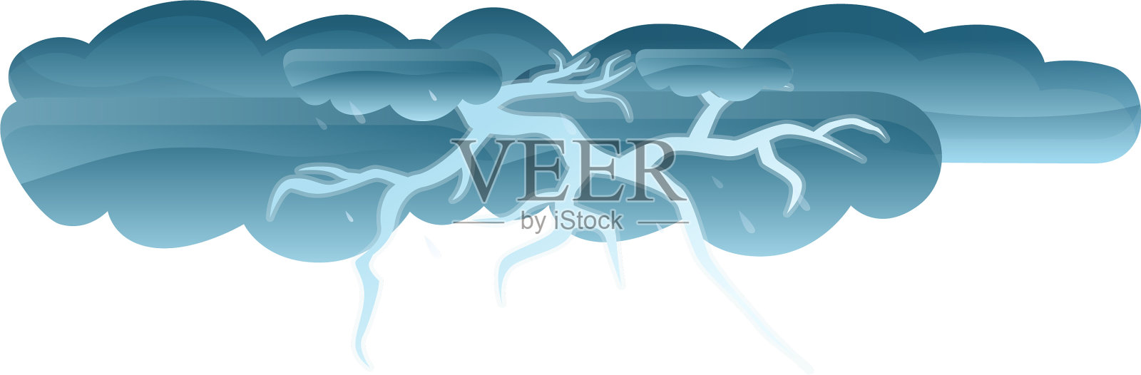 风暴云图标卡通风格设计元素图片