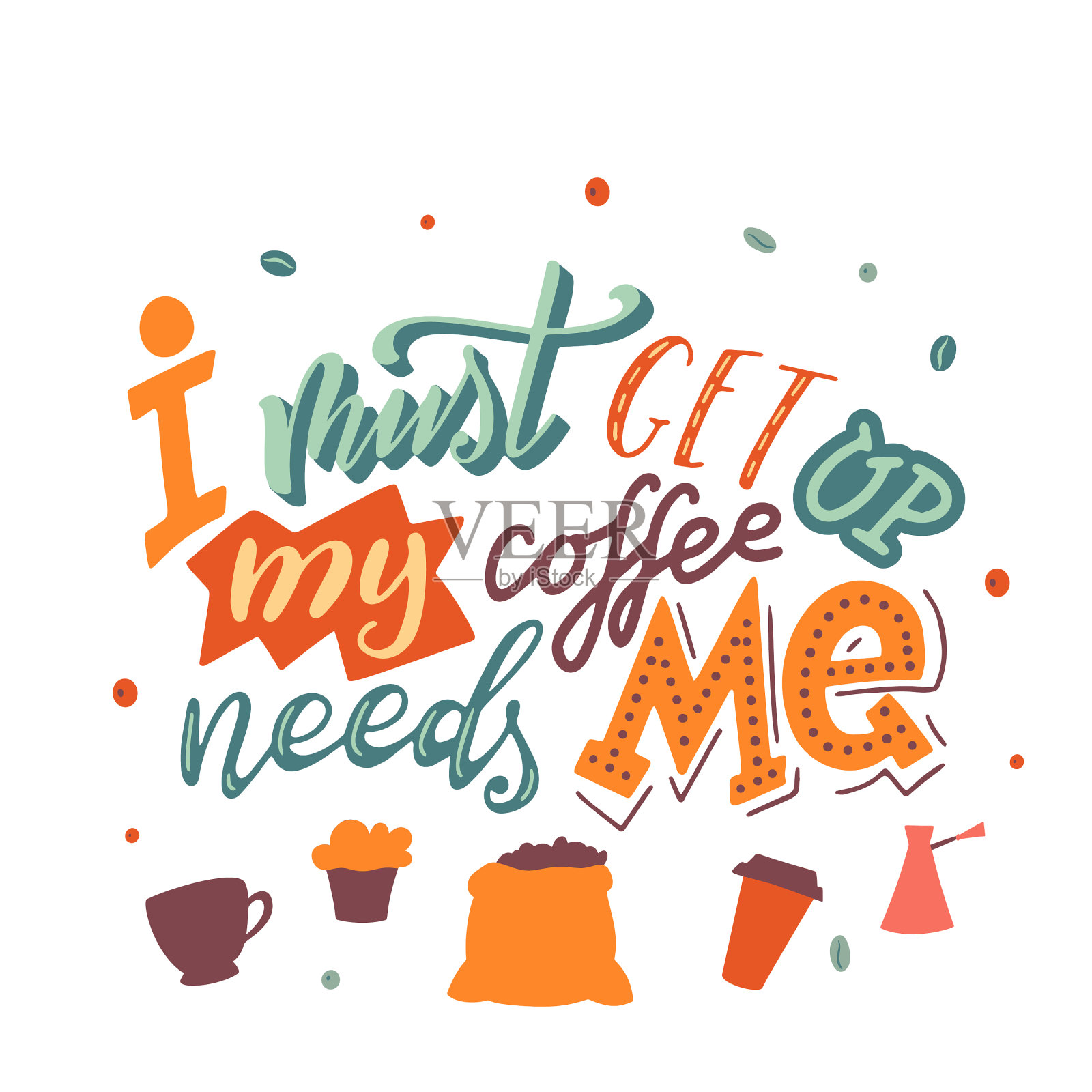 咖啡创意动机海报手绘插画图片素材