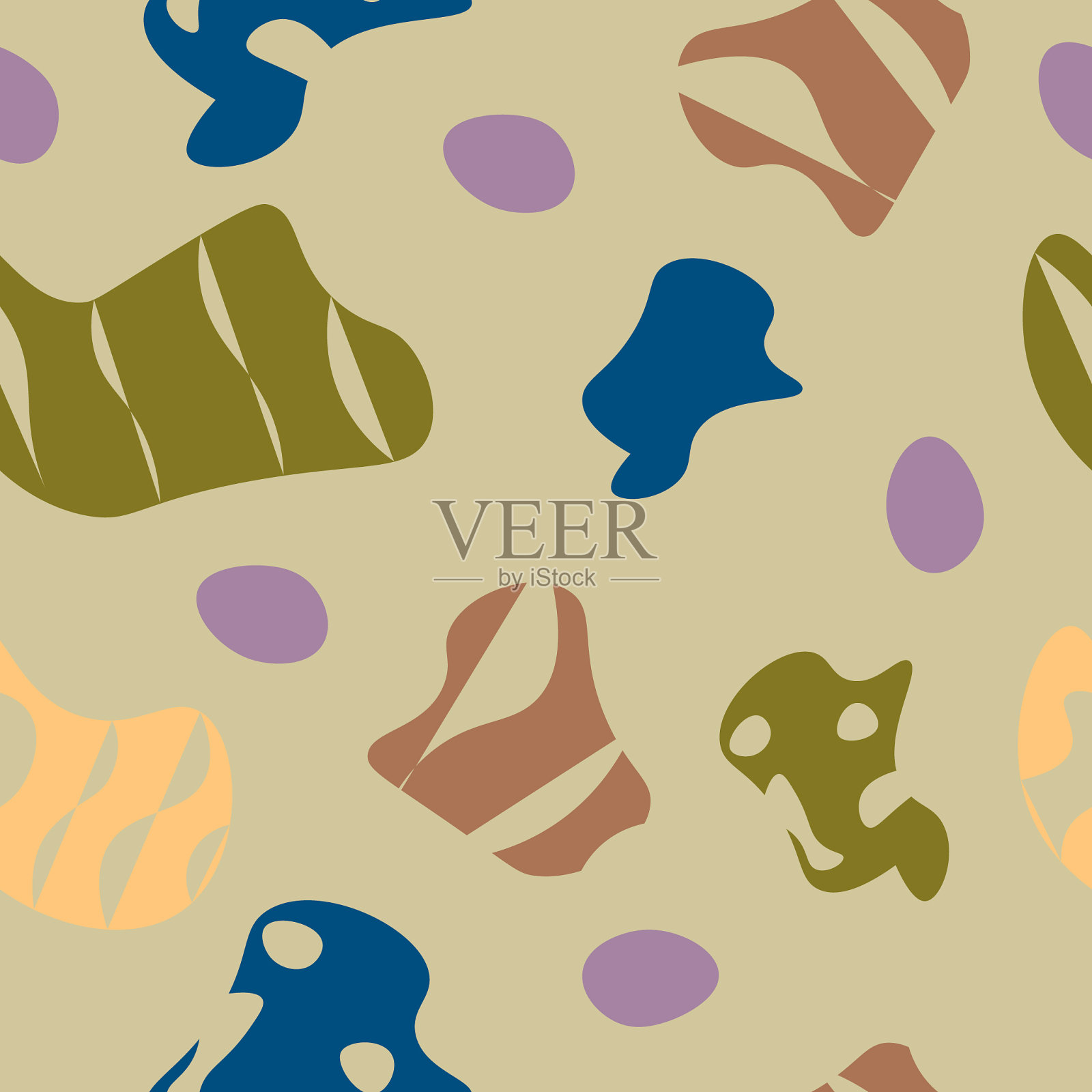 无缝的抽象图案点不同插画图片素材