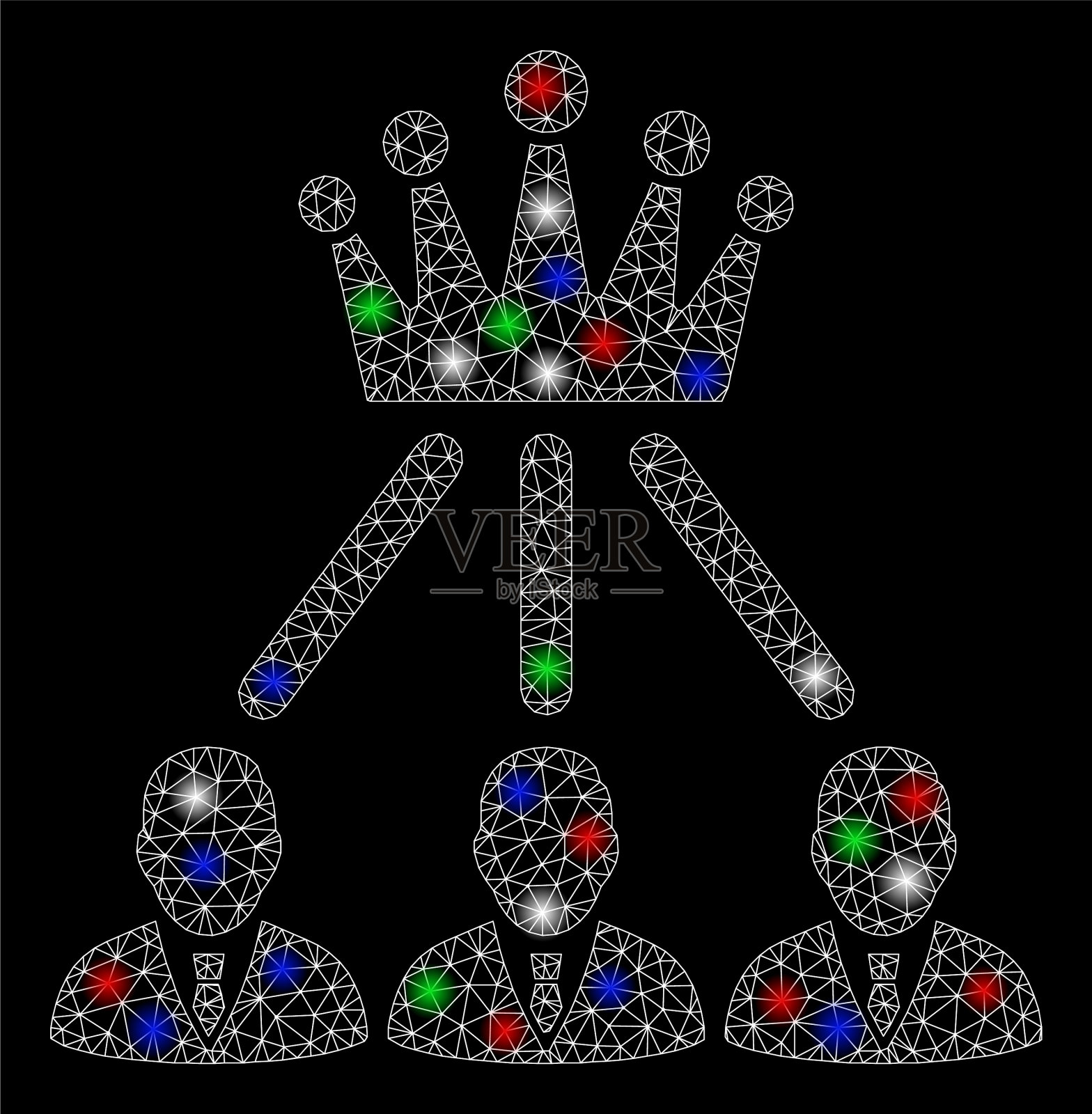 胴体光亮网眼，管理冠具插画图片素材