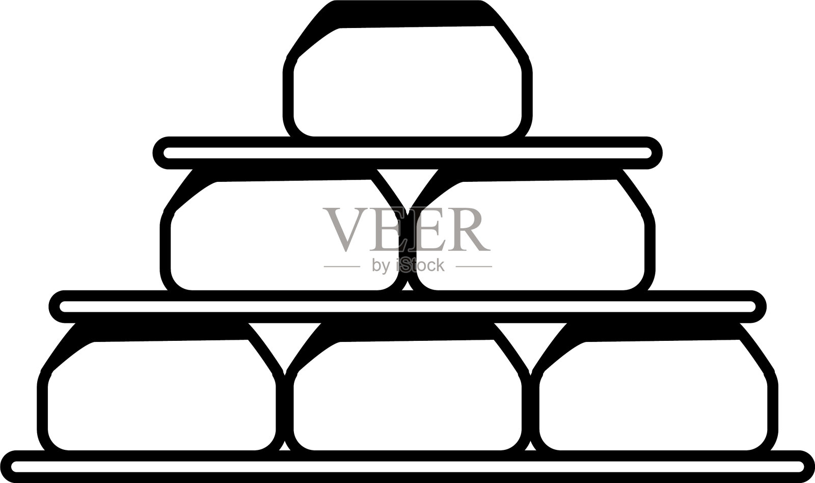 金条金字塔孤立的图标插画图片素材