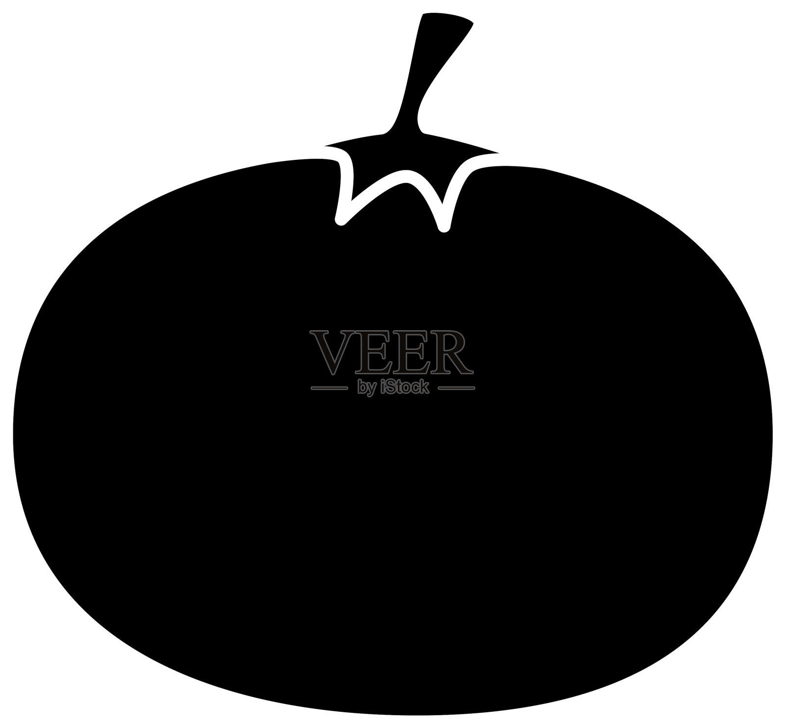 剪影番茄新鲜蔬菜孤立图标设计元素图片