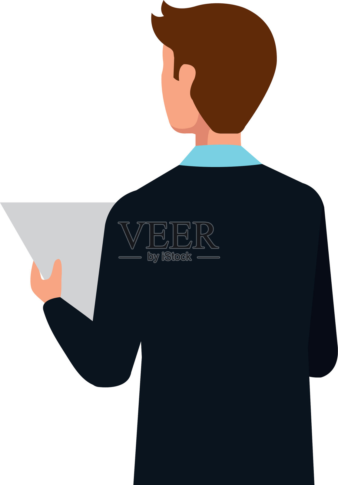 背影商人优雅的角色头像图标设计元素图片