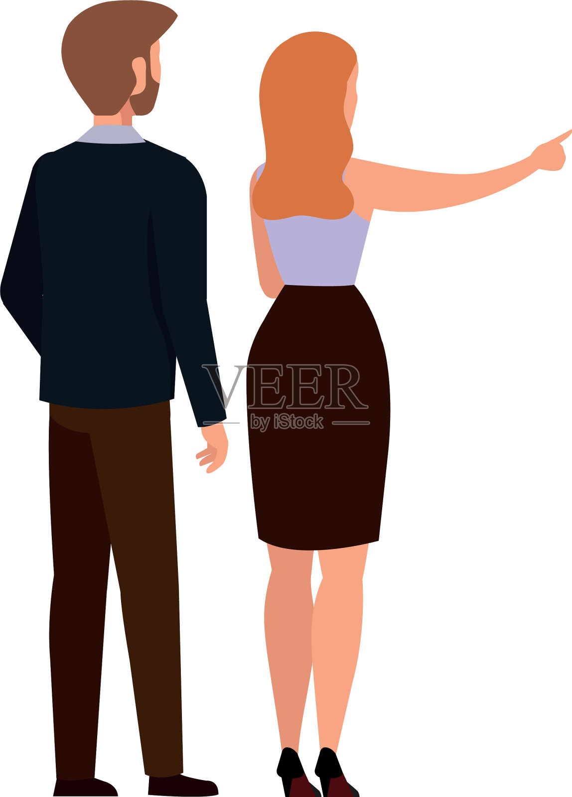 Back business夫妇优雅的avatar character设计元素图片