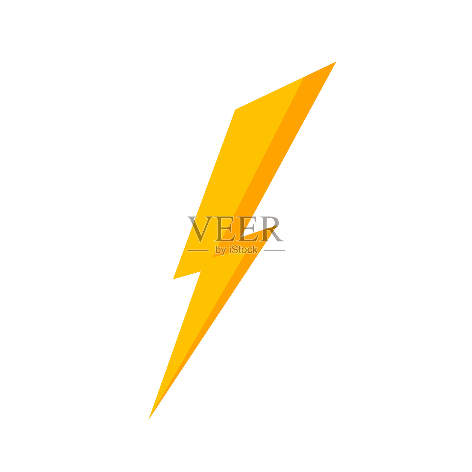 黄色闪电闪电标志设计元素图片