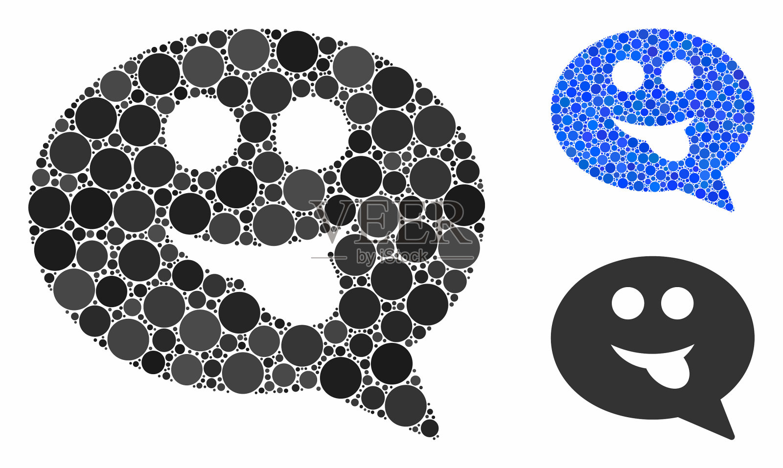 舌头的笑脸信息组成图标圆插画图片素材