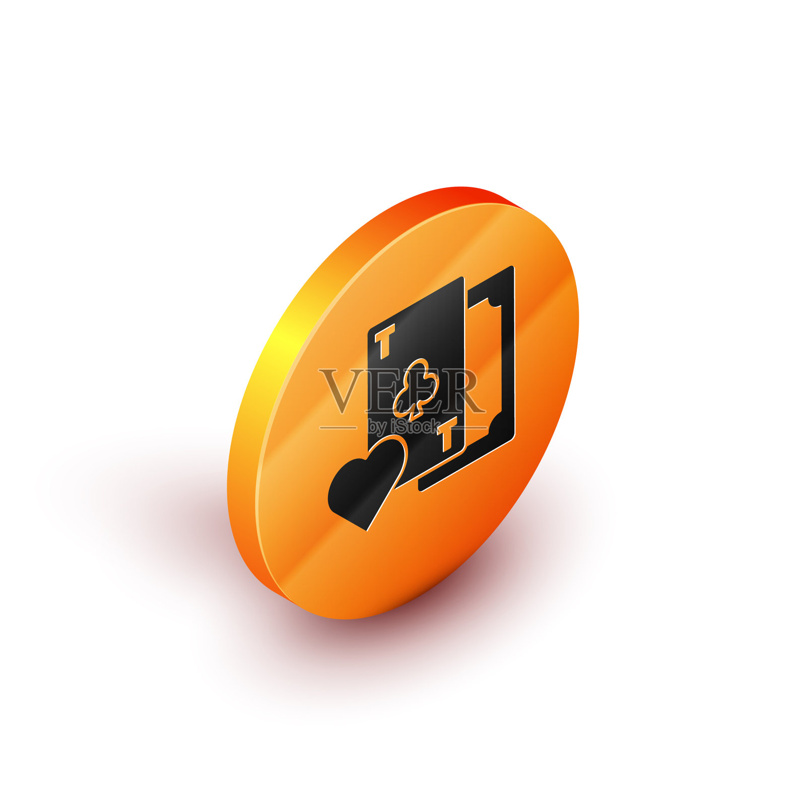 等距纸牌与俱乐部符号图标插画图片素材