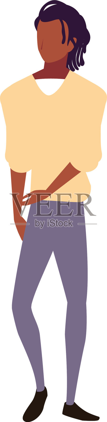 年轻人站在白色的背景上设计元素图片