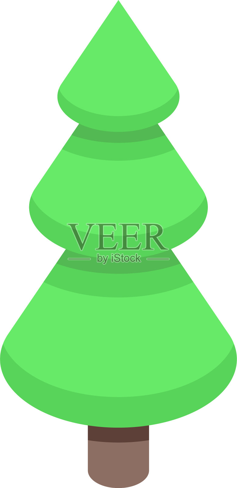 冷杉树图标等距风格插画图片素材