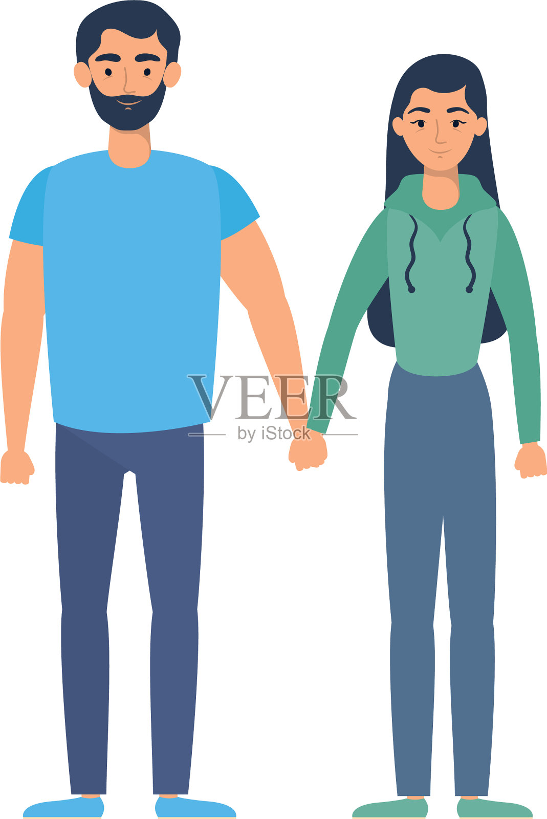 年轻情侣的化身设计元素图片