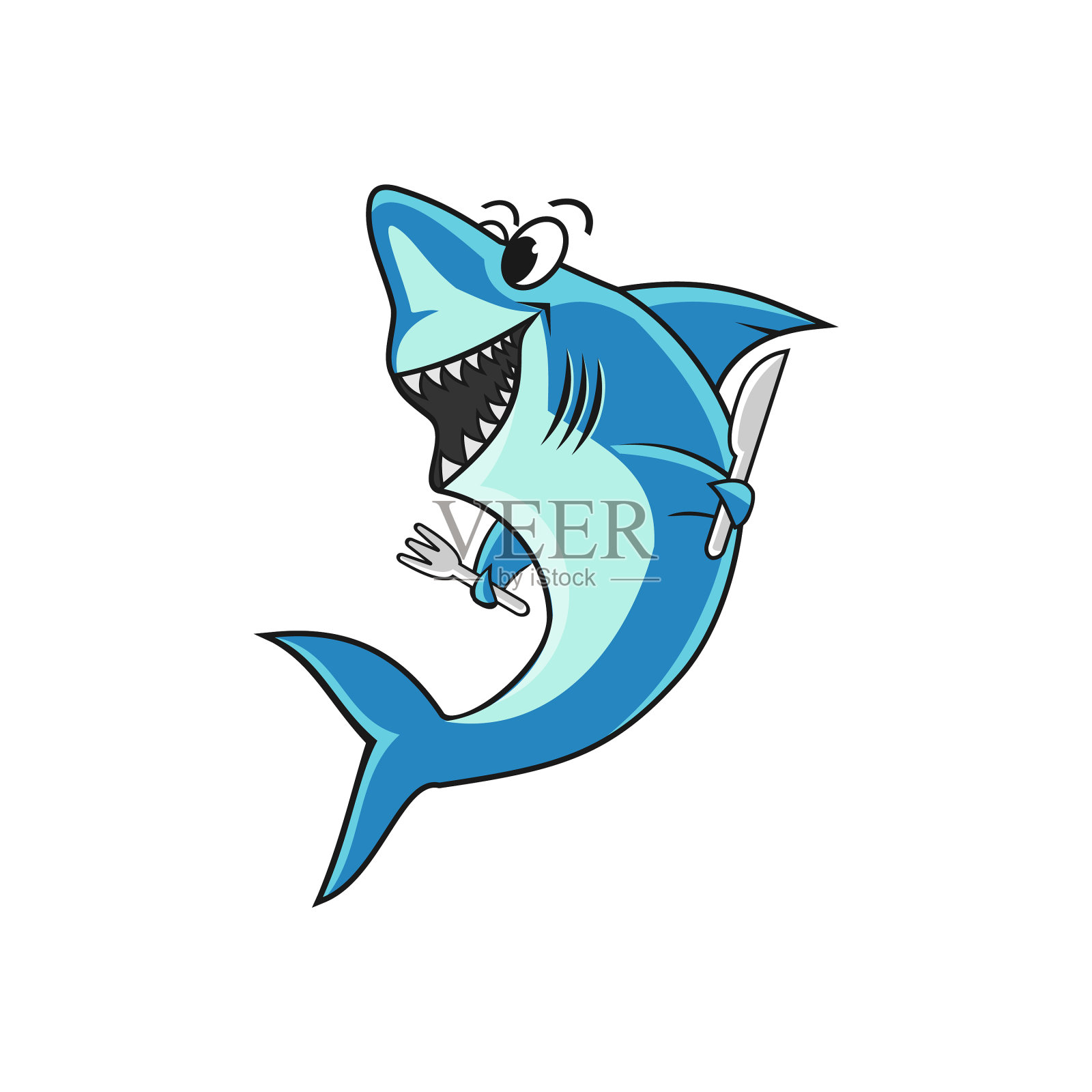 鲨鱼的标志设计元素图片