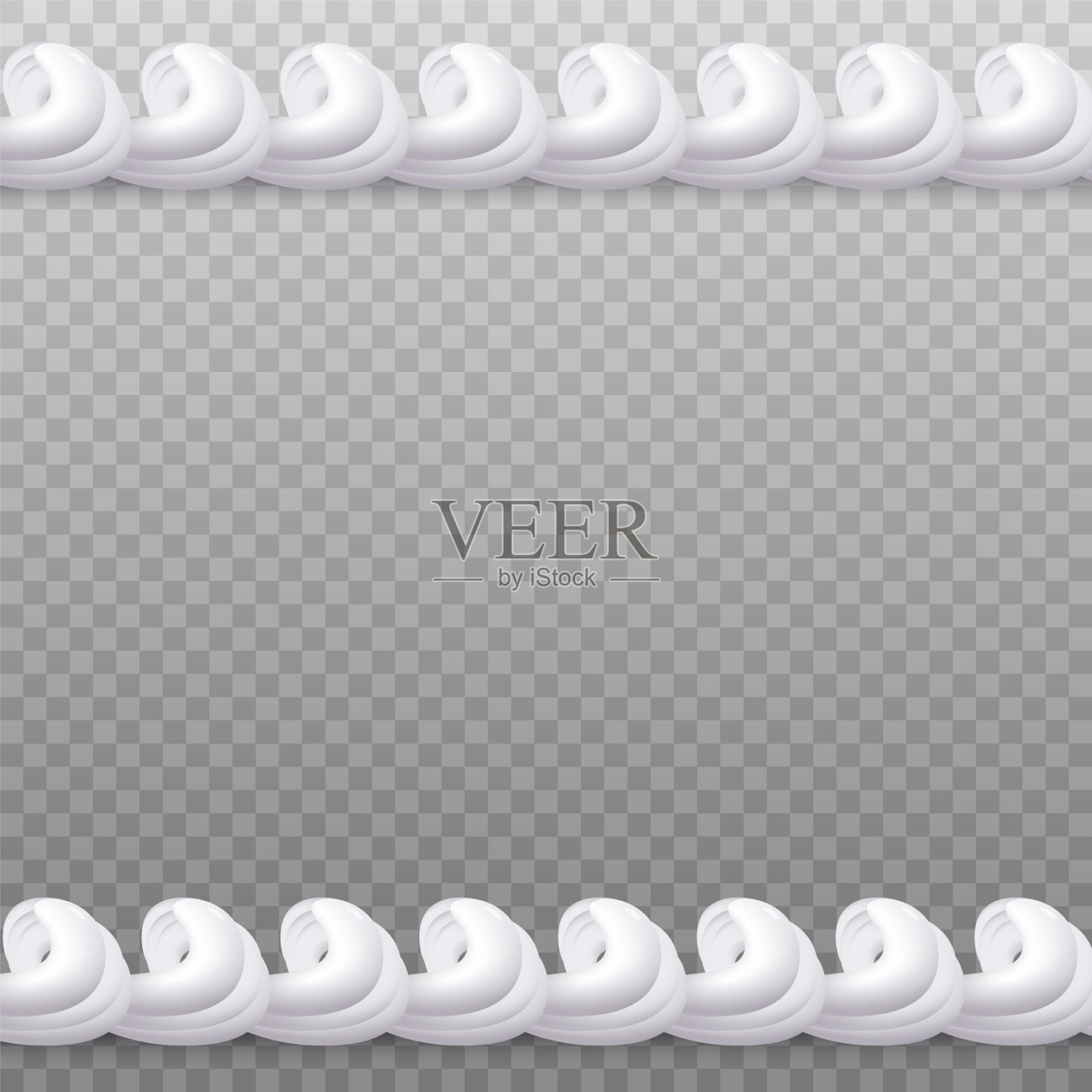 鲜奶油无缝边界隔离上插画图片素材