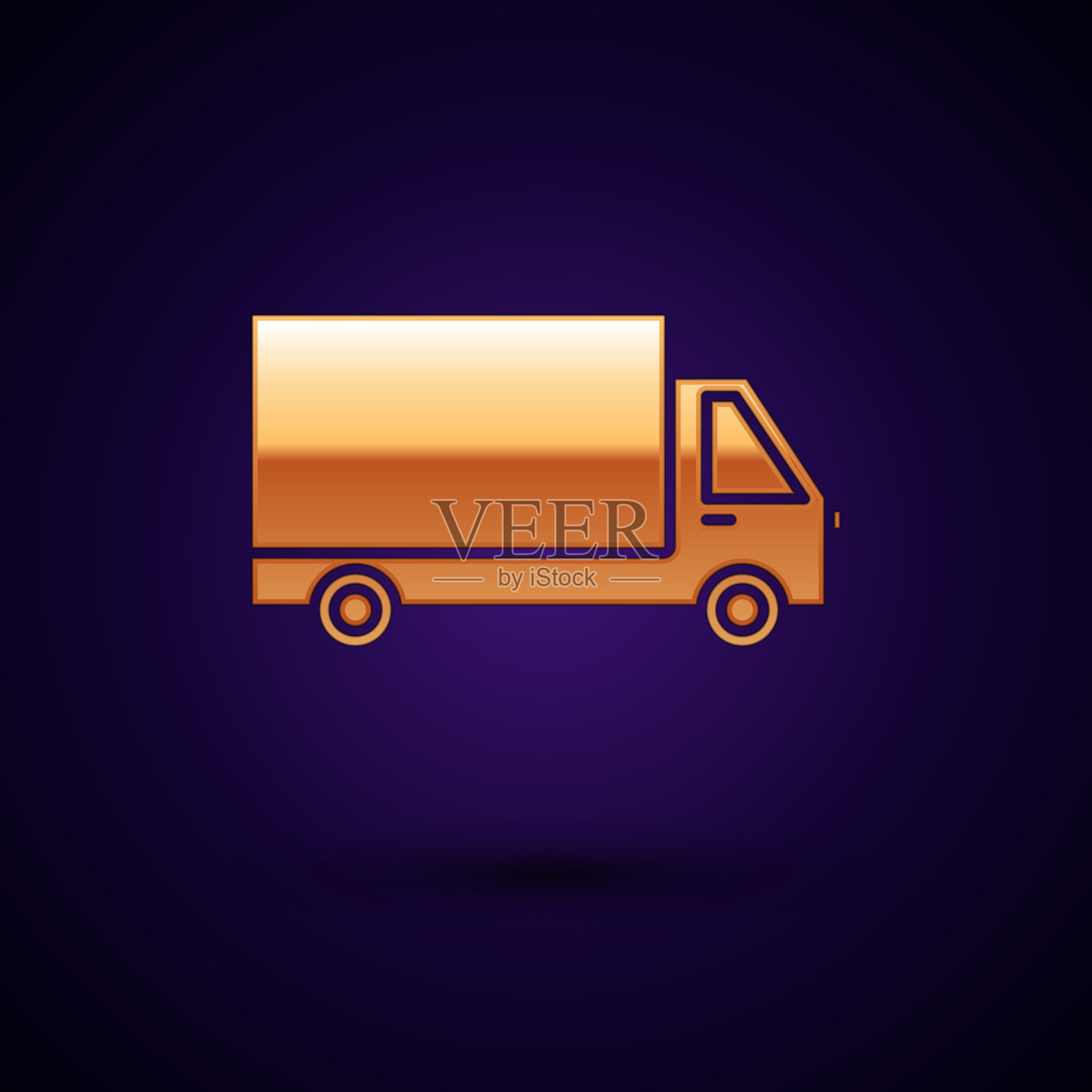 黄金运送货车车辆图标隔离上插画图片素材