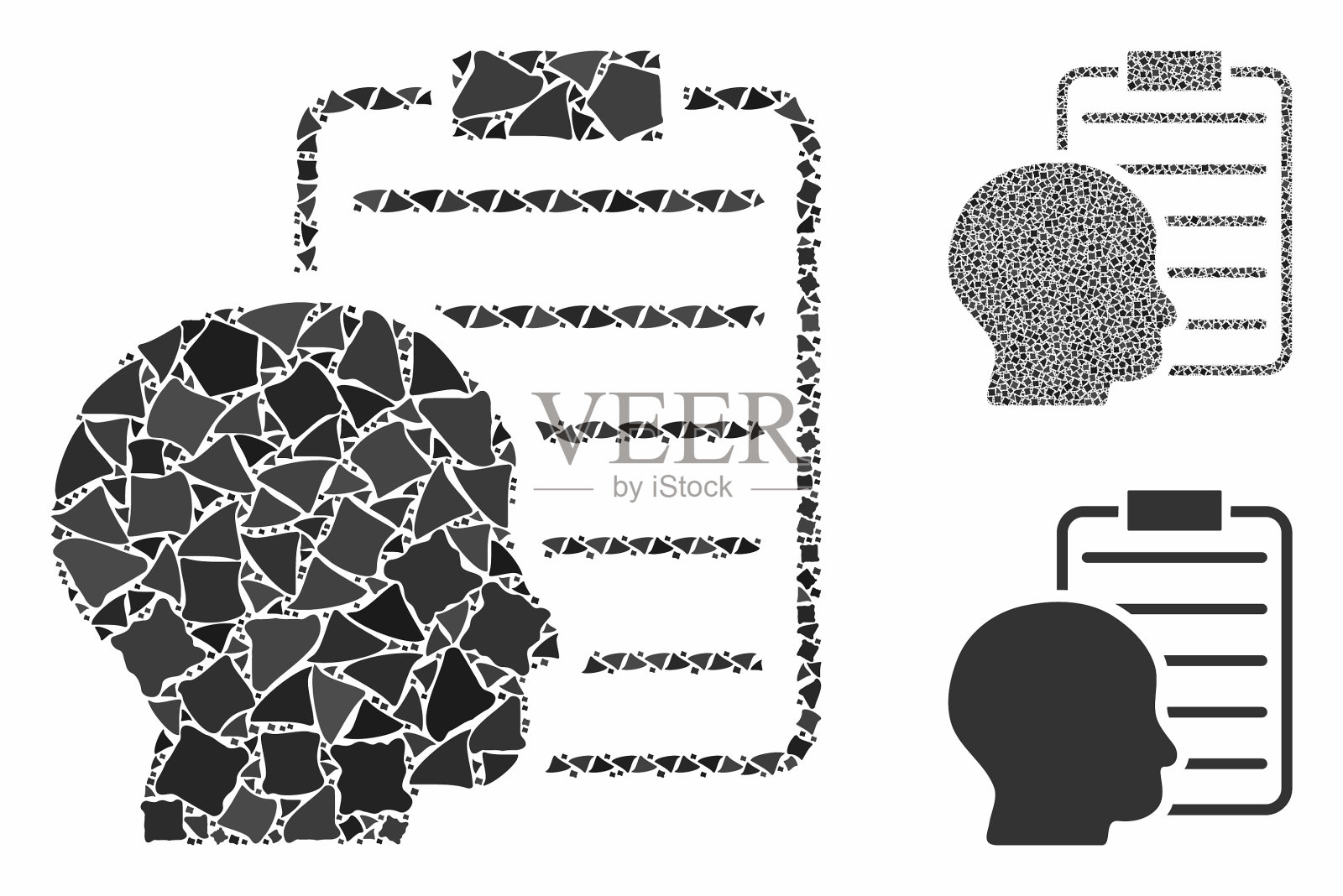 用户报表页面马赛克图标粗糙项插画图片素材