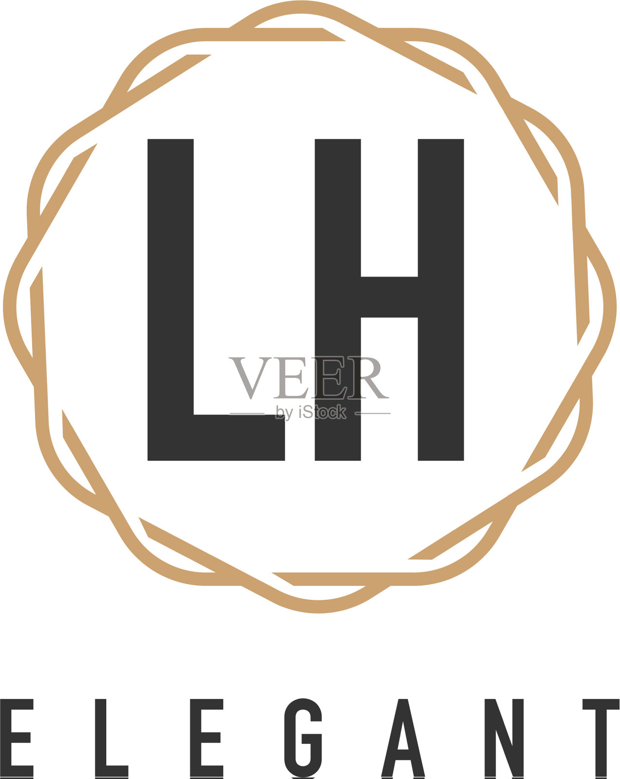 首字母lh奢华简约优雅插画图片素材