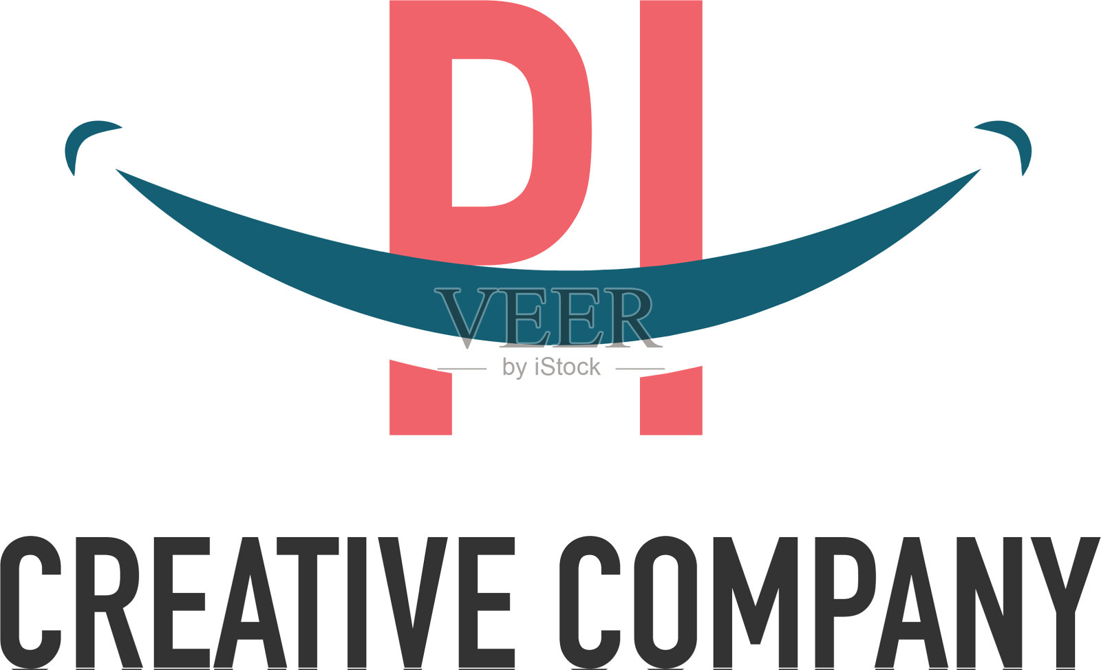 首字母PI牙科标志概念插画图片素材