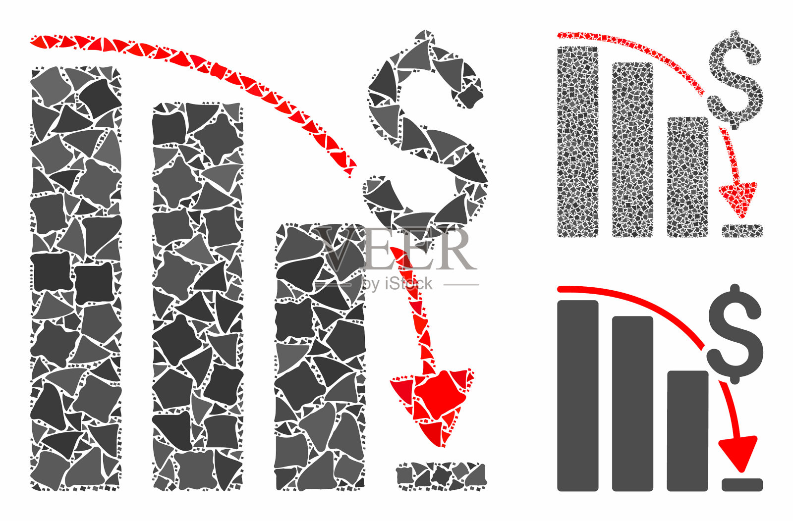 史诗失败趋势马赛克图标不平等的项目插画图片素材