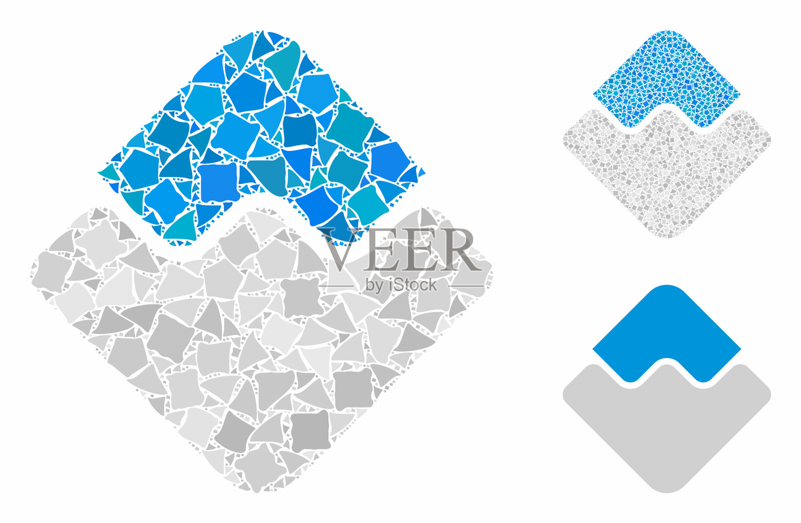 波浪货币组成图标晃动元素插画图片素材