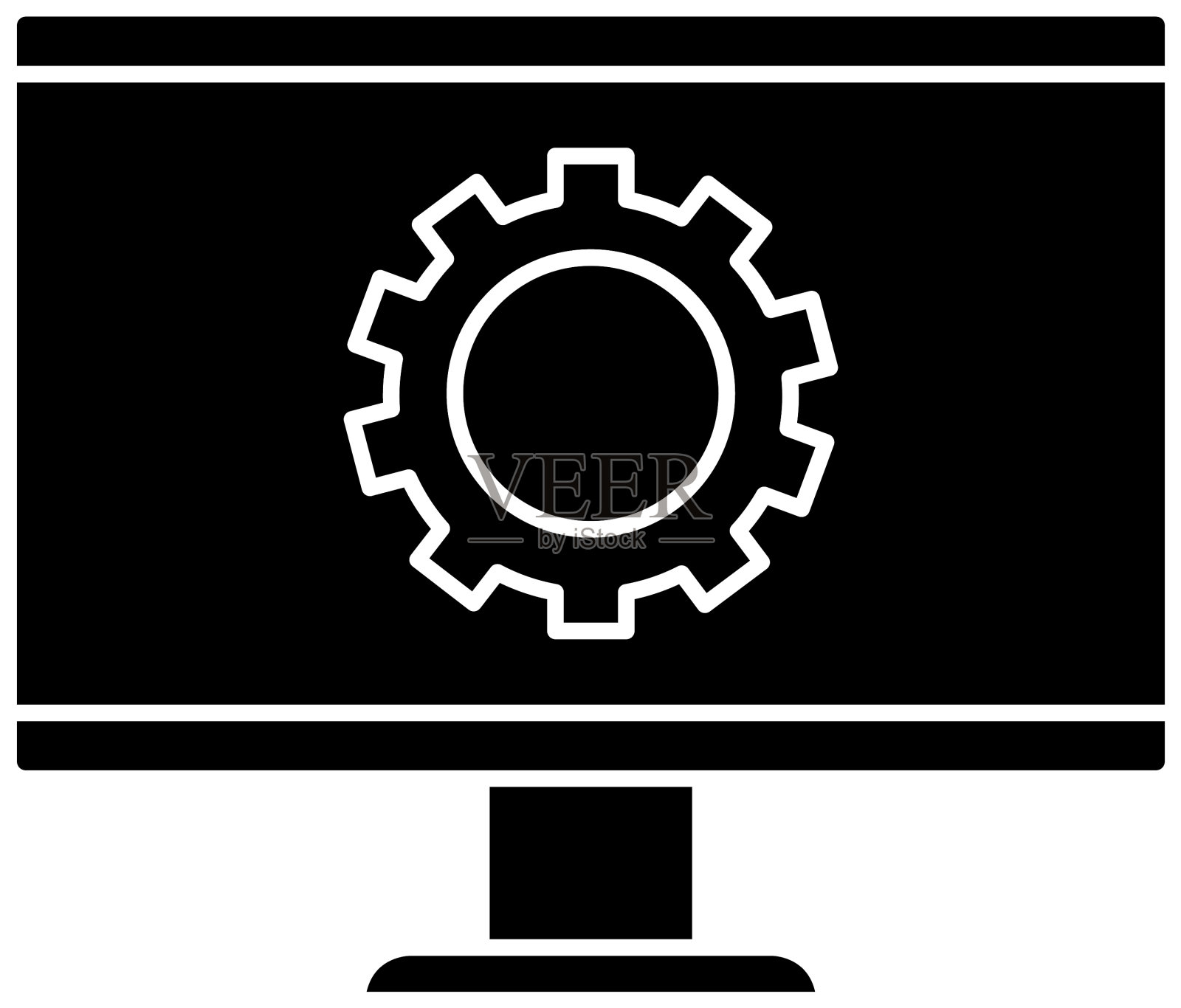 计算机内部设计的孤立齿轮设计元素图片