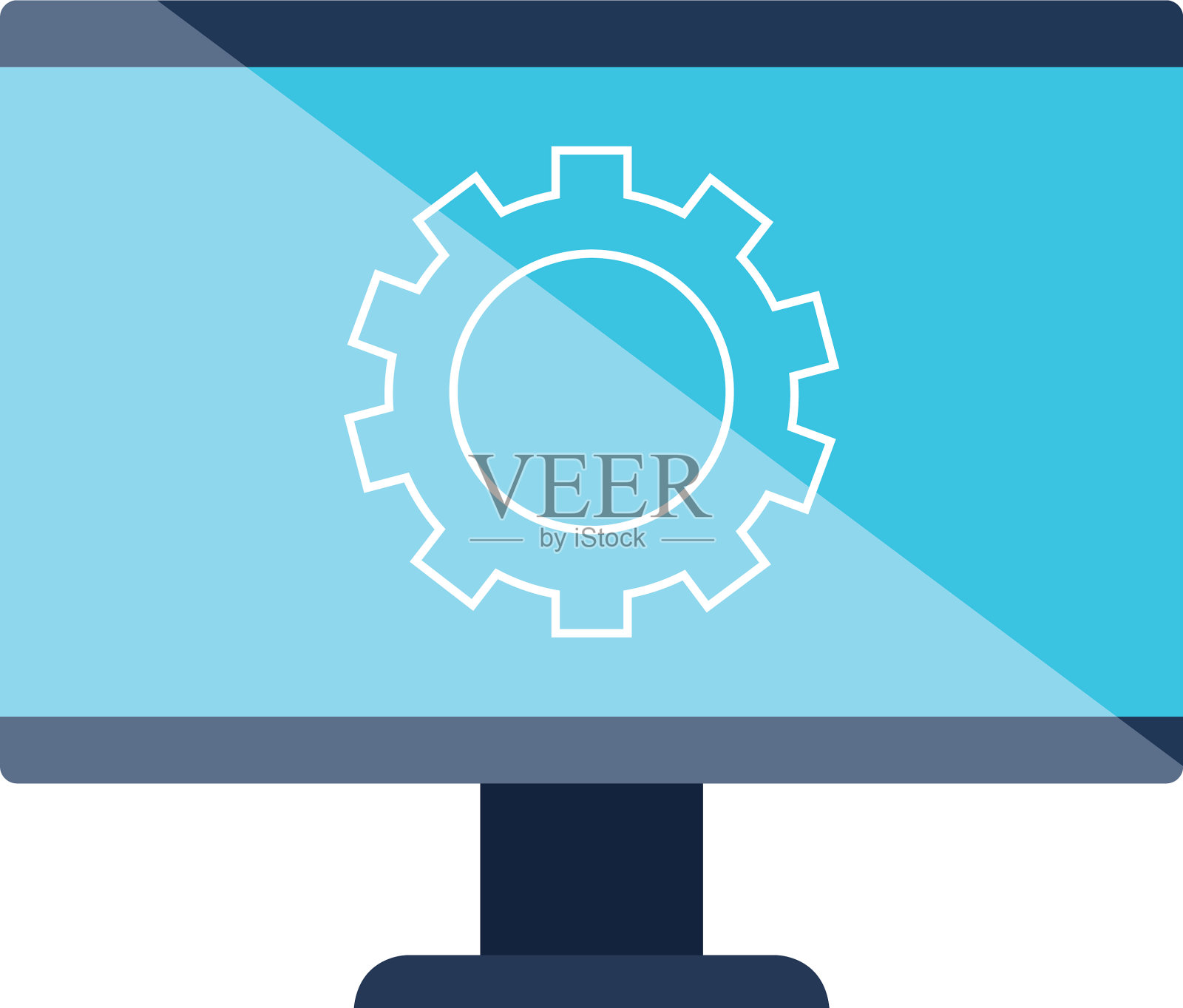 计算机内部设计的孤立齿轮设计元素图片