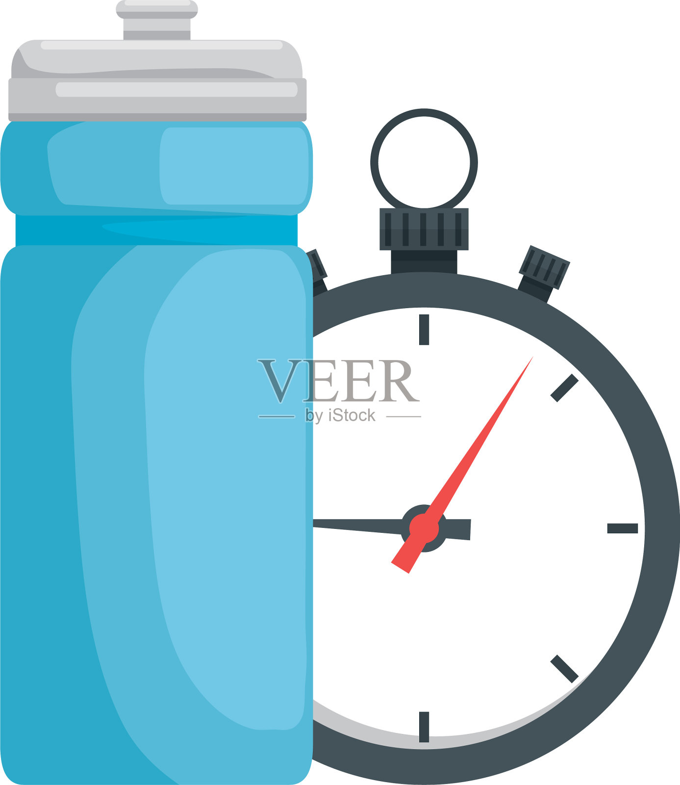 隔离的健身房水和天文钟设计设计元素图片