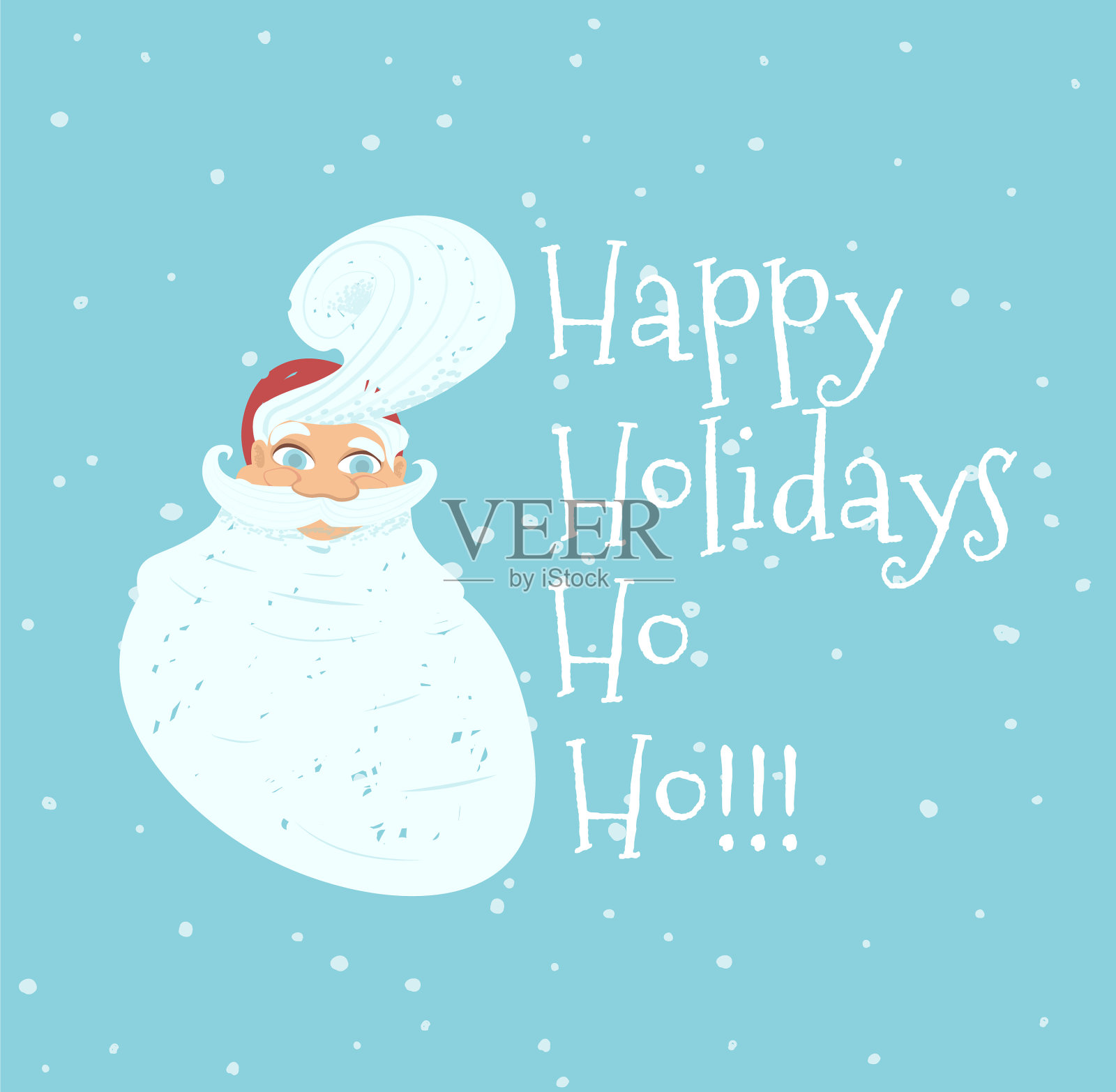 圣诞老人肖像贺卡节日快乐插画图片素材