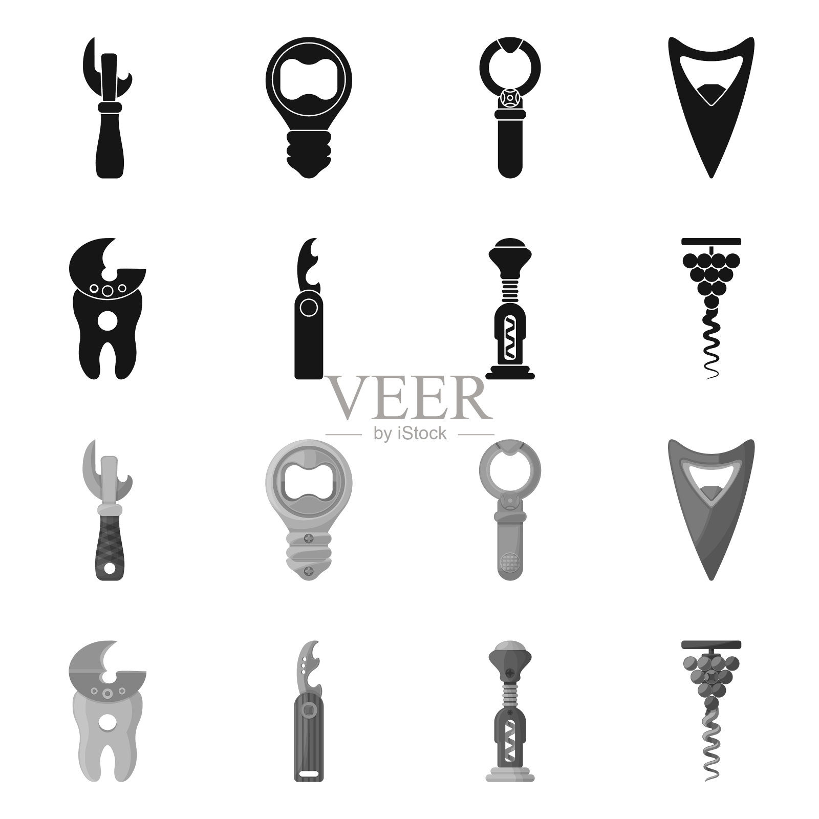 设备和酒吧标志设置图标素材