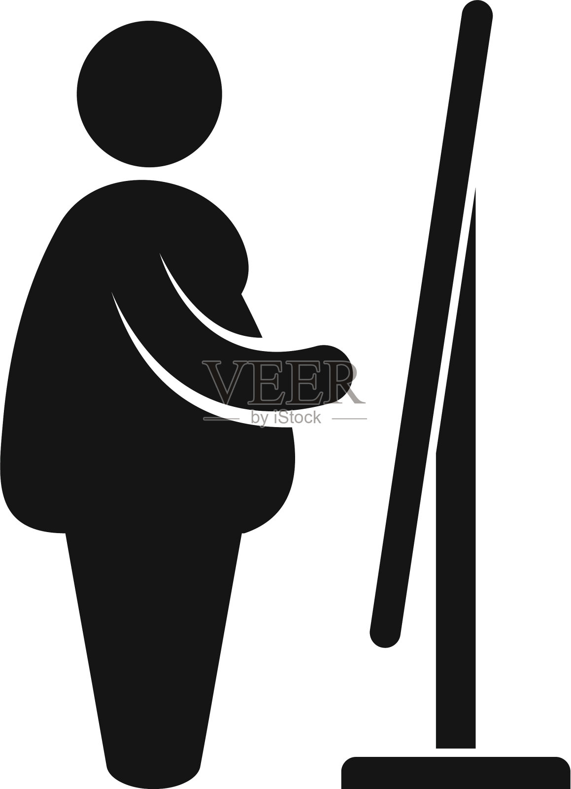 超重的人看镜子图标简单图标素材