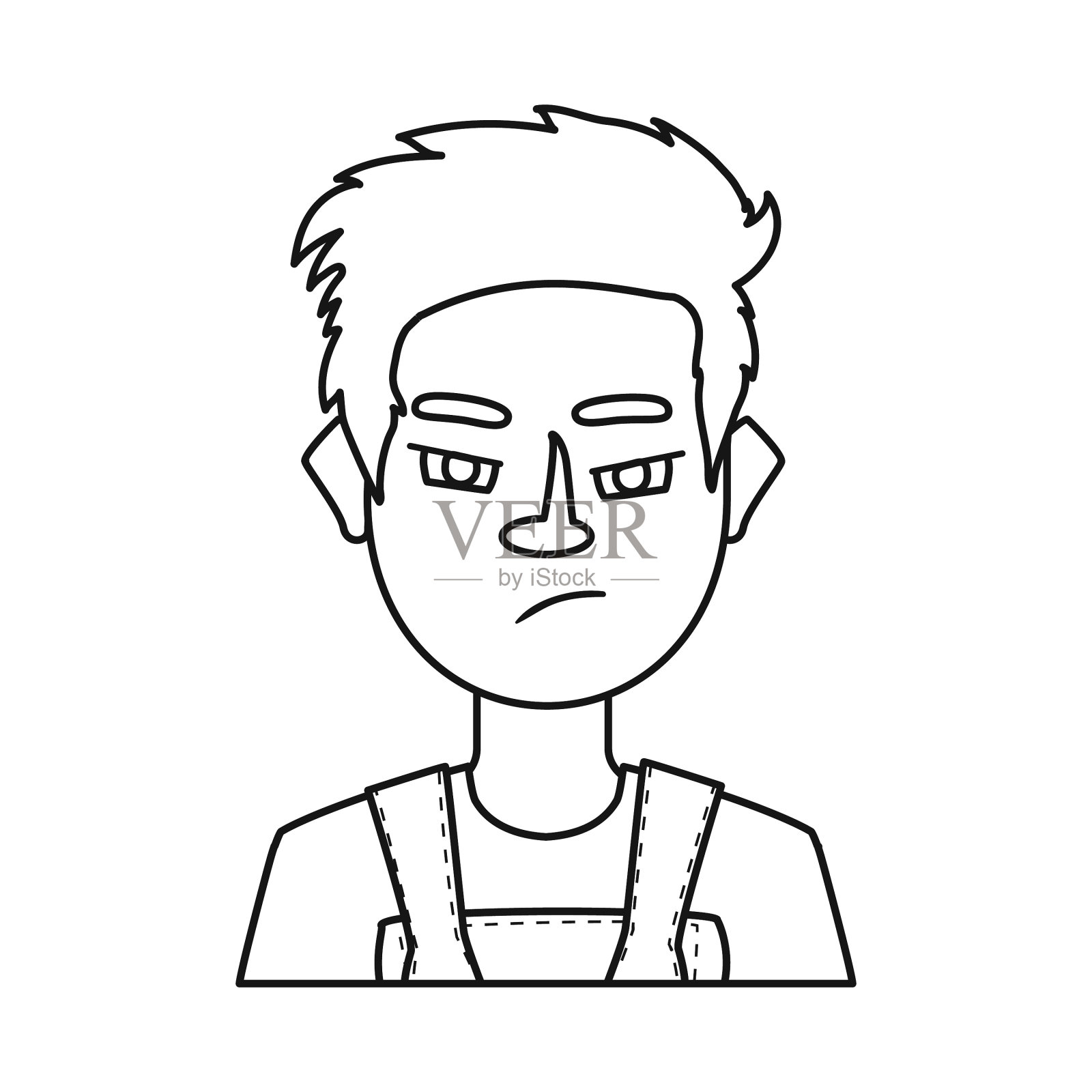 设计家伙和愤怒的标志收藏插画图片素材