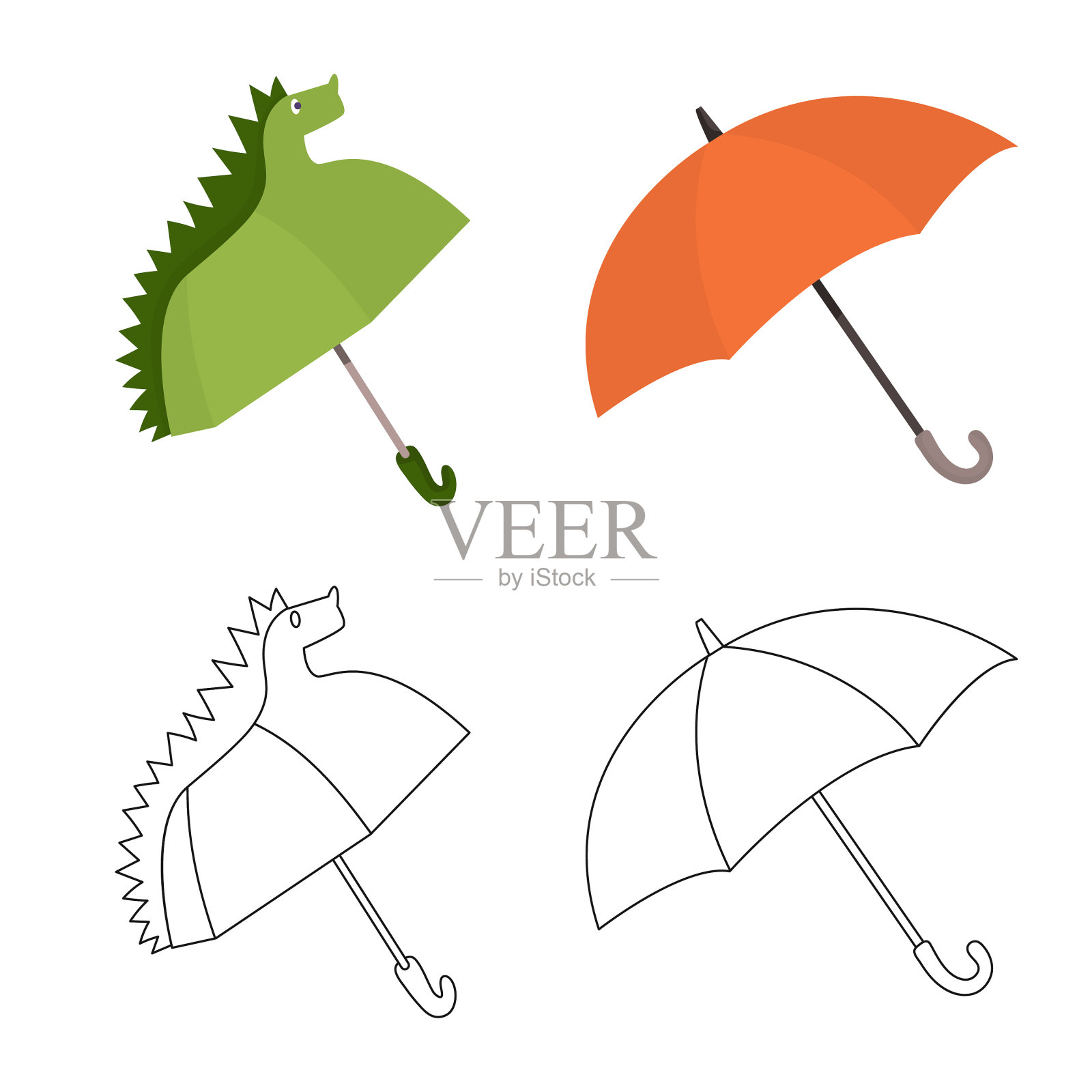 隔离的对象保护和关闭的图标集图标素材