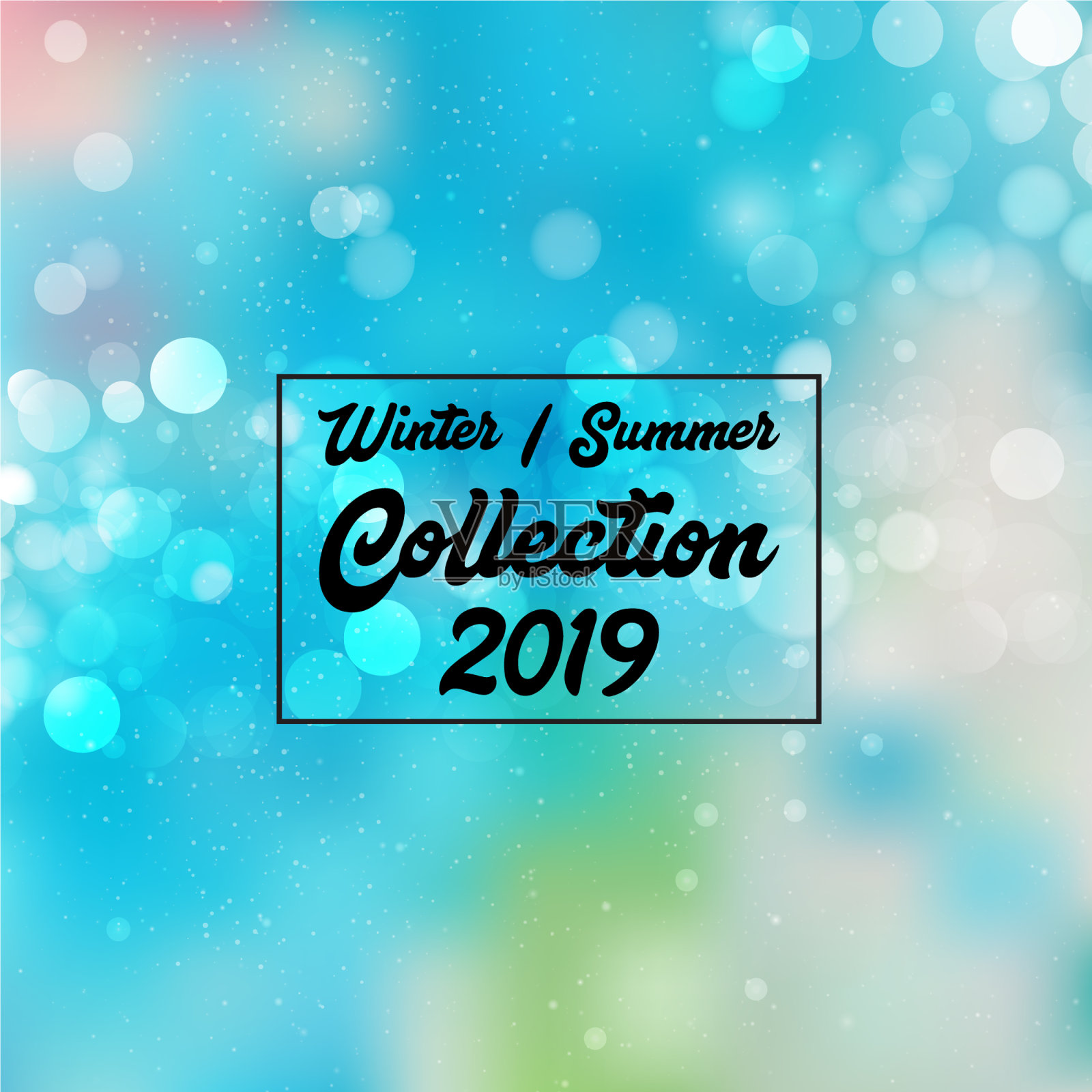 冬夏收藏英文书法插画图片素材