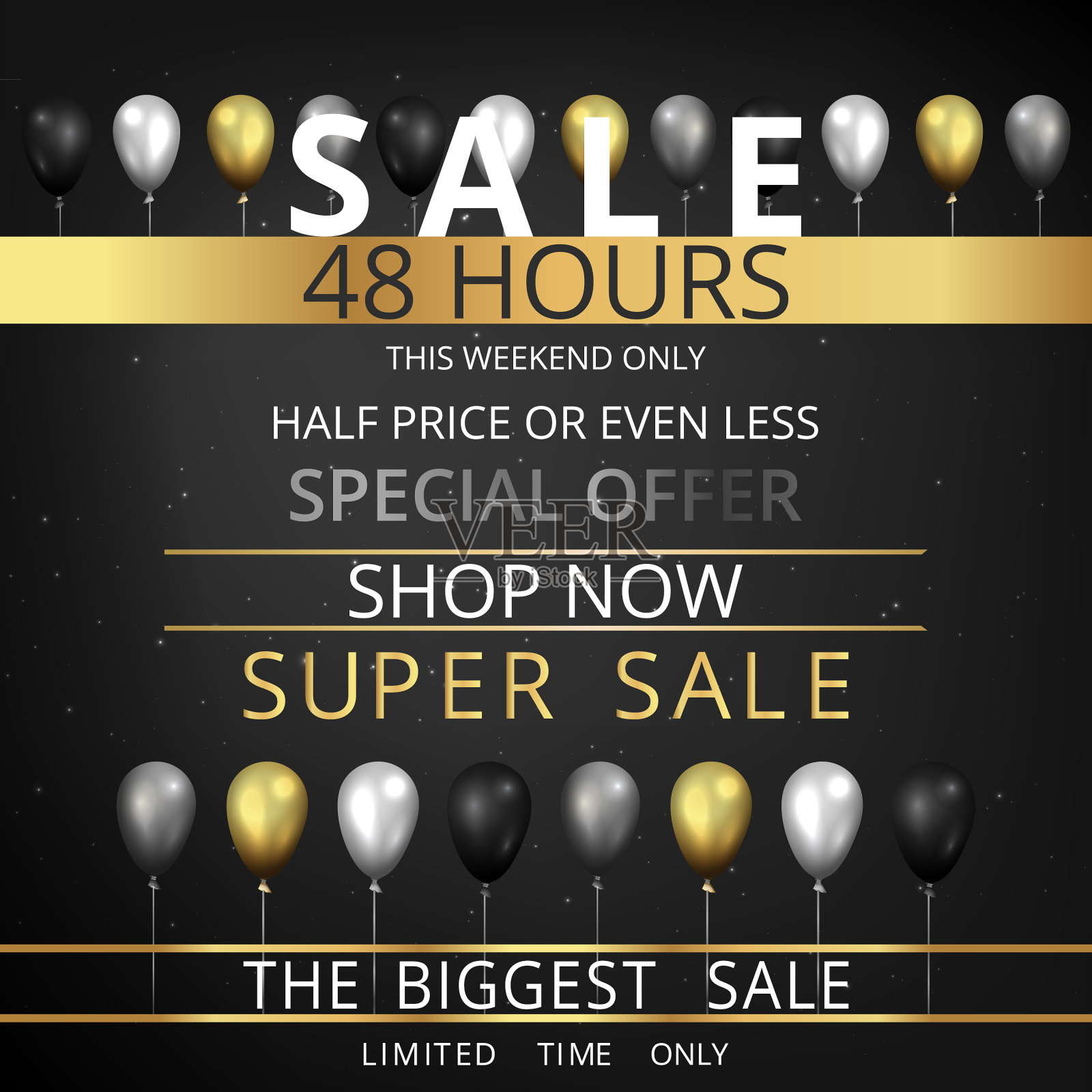 促销促销传单创意金黑色和设计元素图片