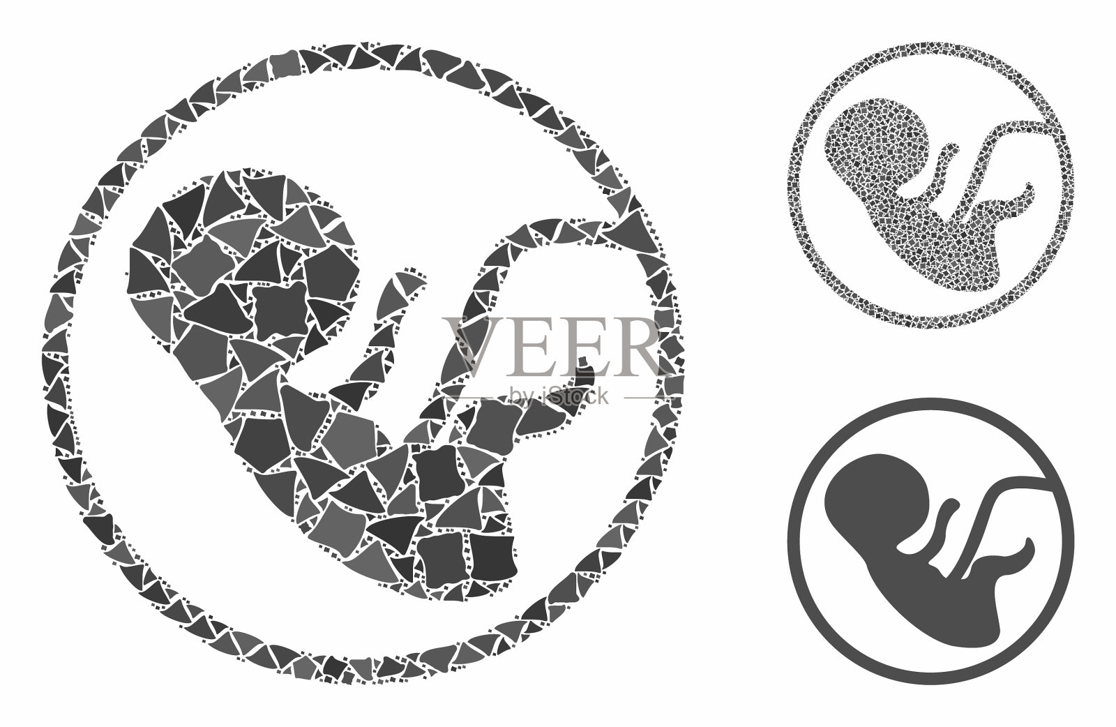 人体胚胎组成图标震颤元素插画图片素材