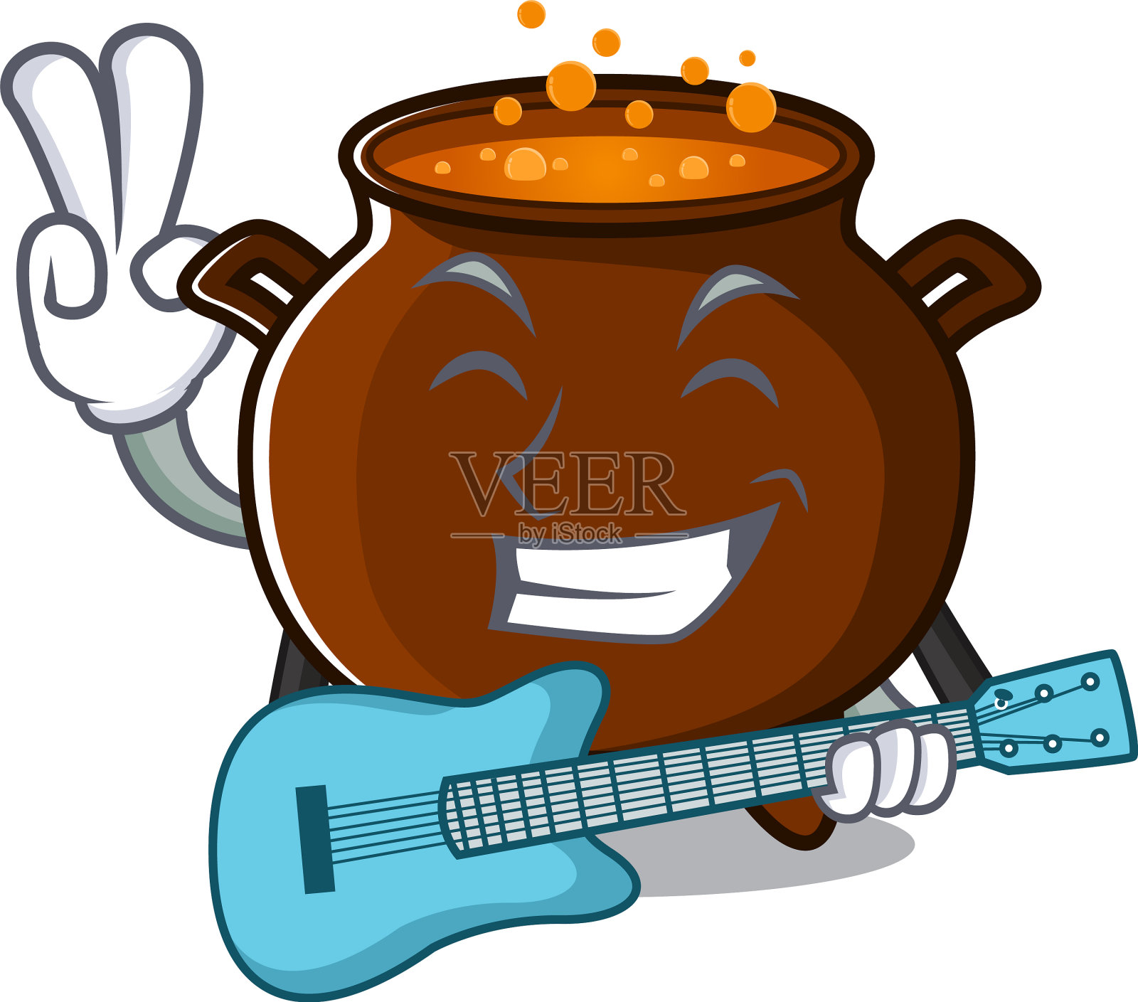 吉他坩埚玩具的人物形状设计元素图片