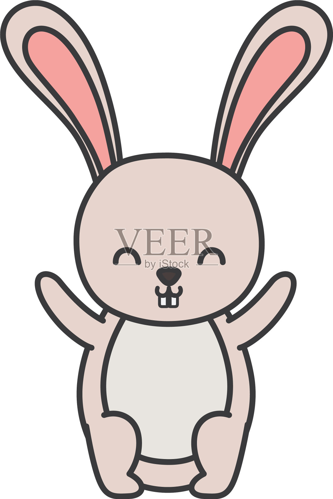 滑稽可爱的小动物兔子卡通设计元素图片