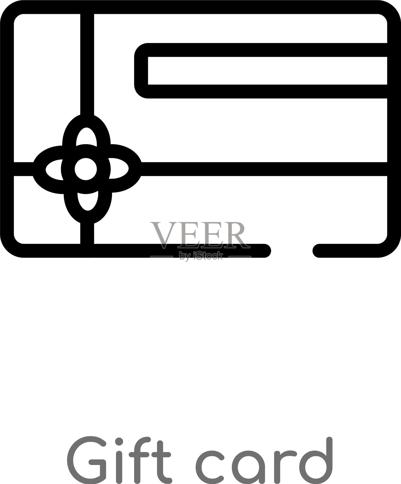 轮廓礼品卡图标孤立黑色简单线条插画图片素材