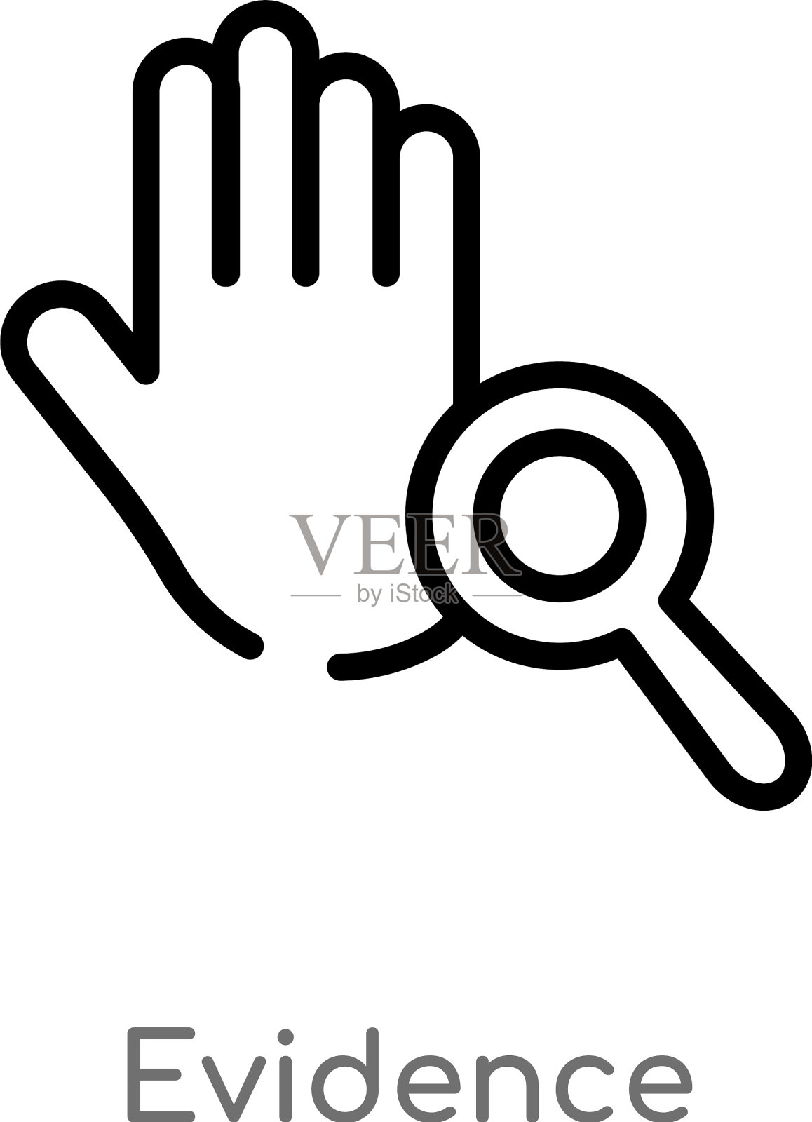 轮廓证据图标孤立黑色简单线插画图片素材
