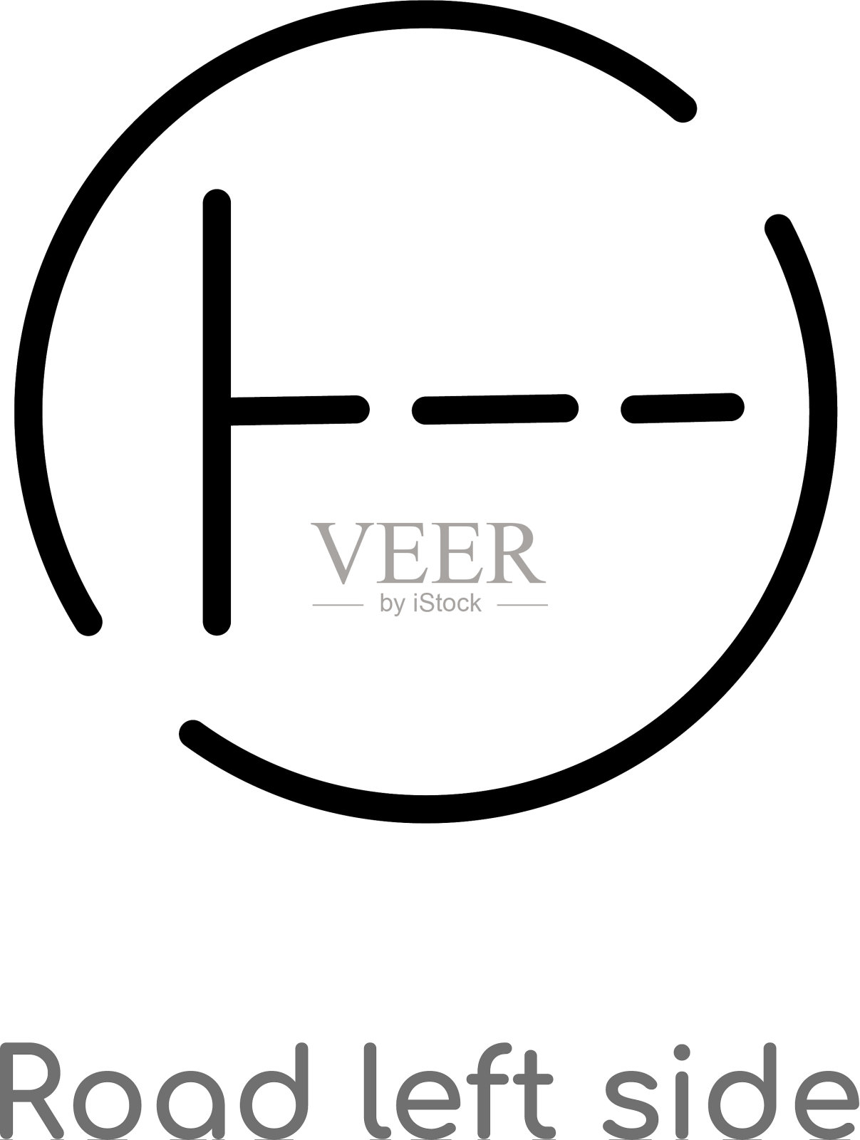 轮廓路左侧图标孤立黑色简单插画图片素材