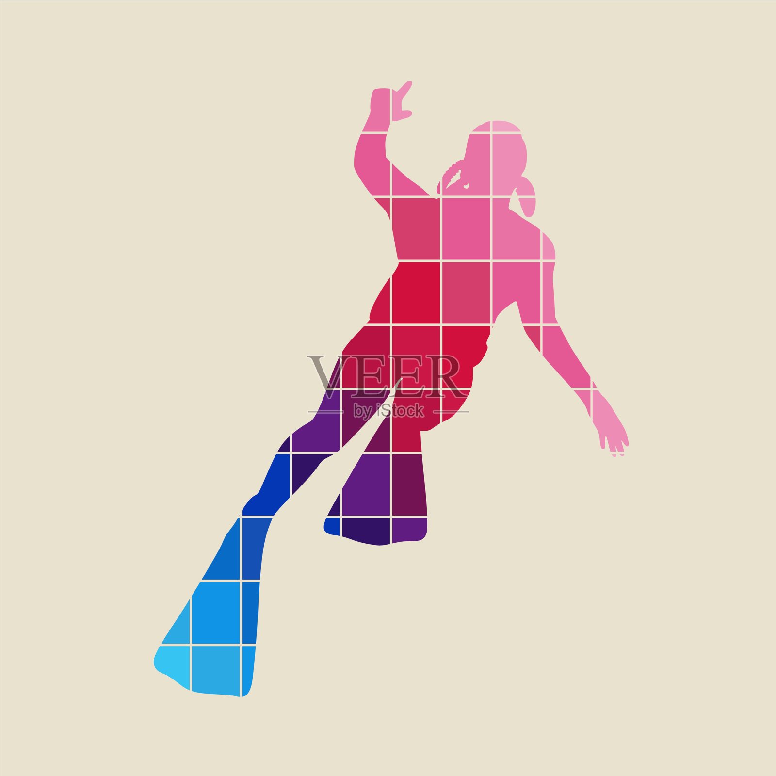 跳水运动的概念插画图片素材