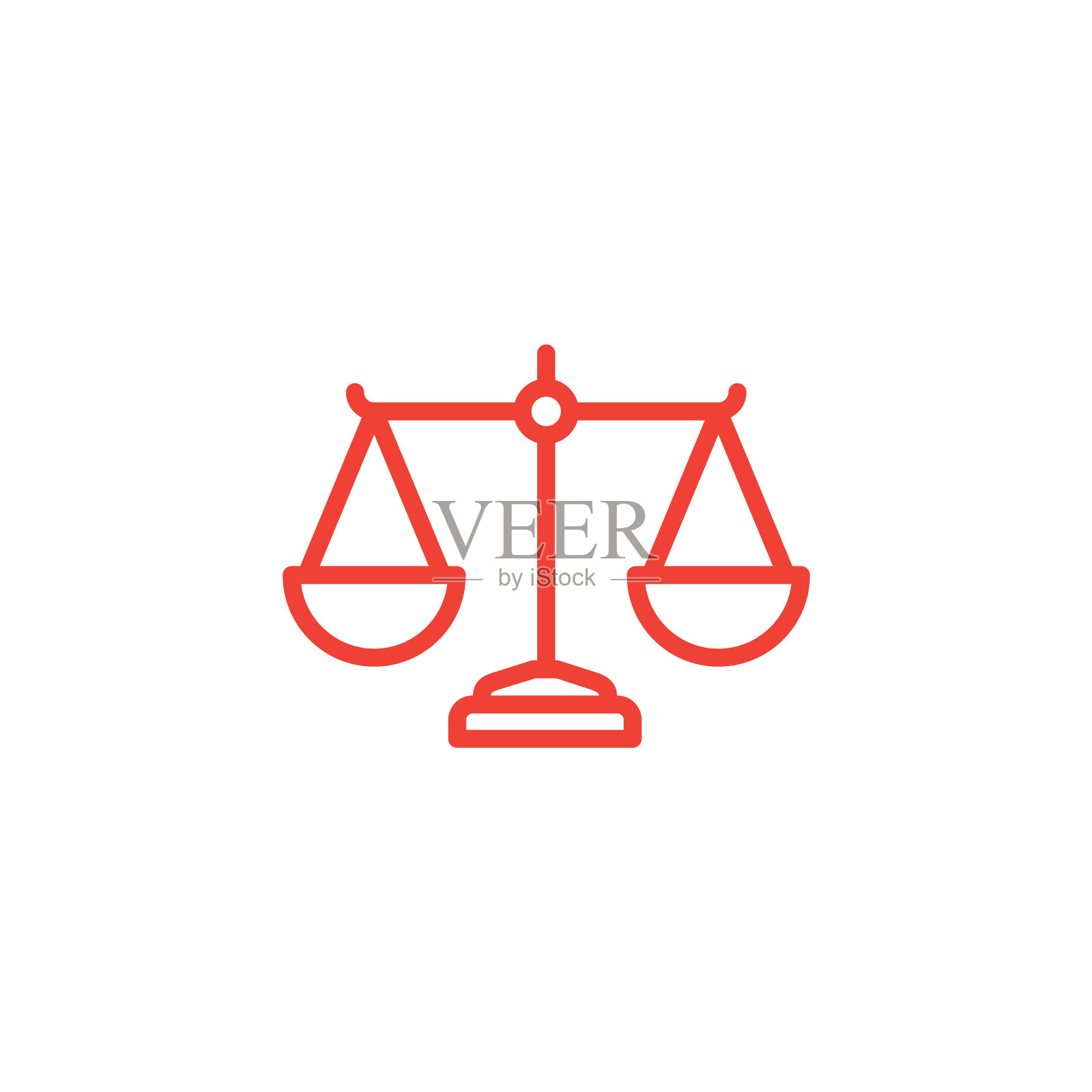 正义尺度线红色图标在白色背景图标素材