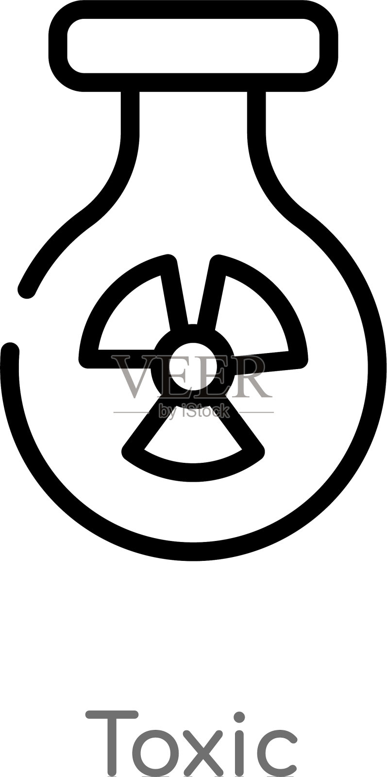 轮廓有毒图标孤立黑色简单线设计元素图片