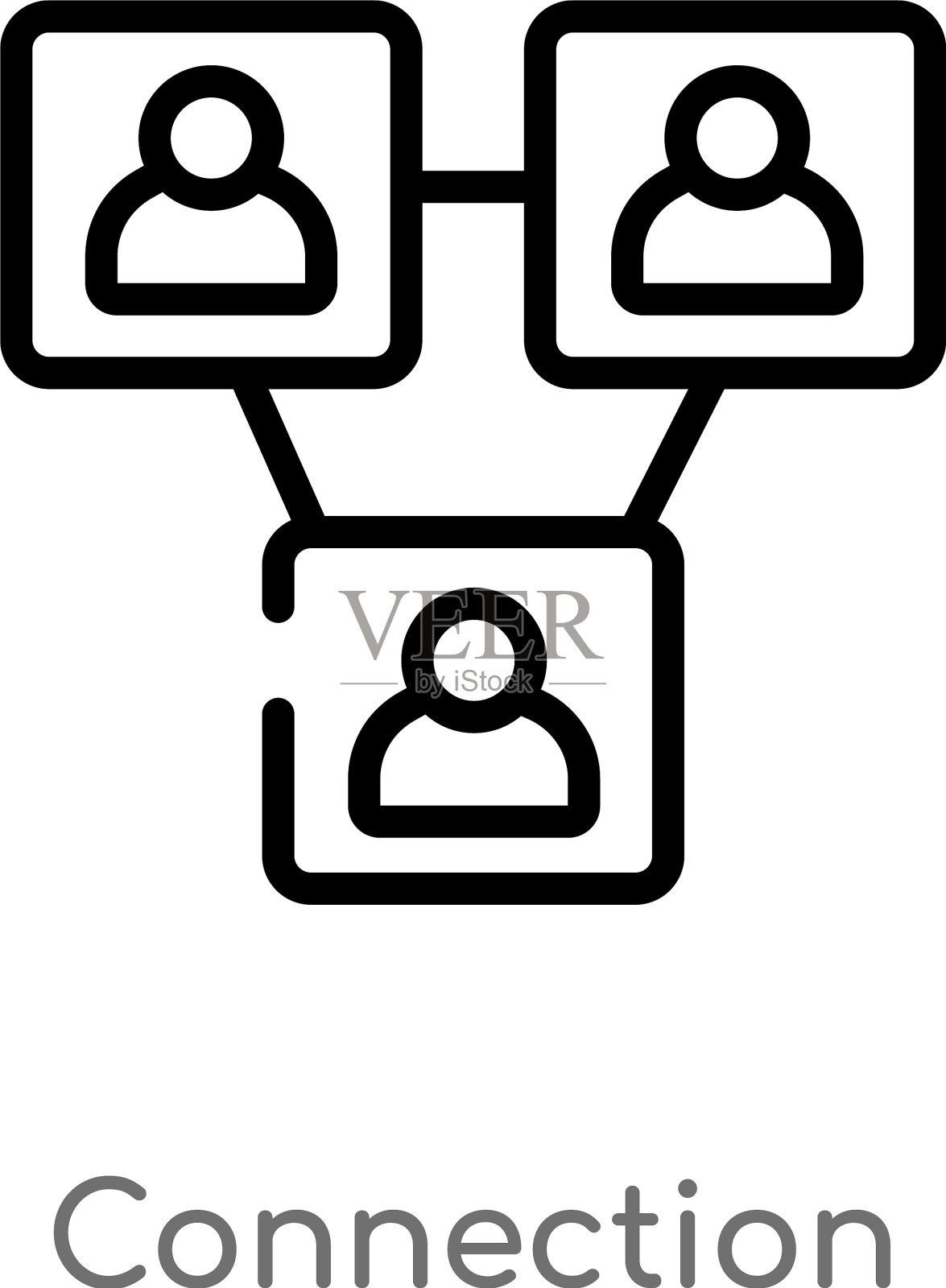 轮廓连接图标孤立黑色简单图标素材