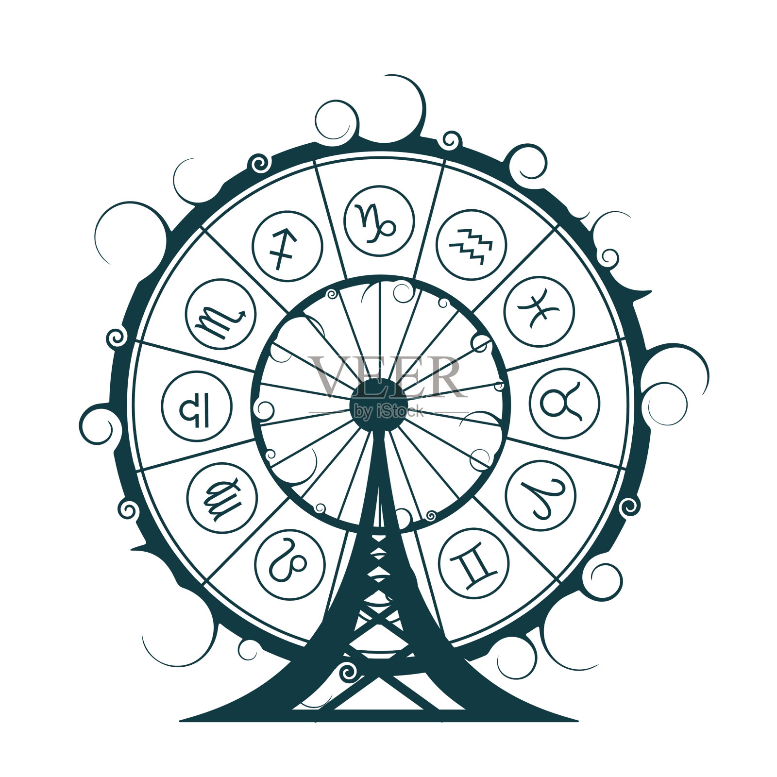 占星符号在圆圈里设计元素图片